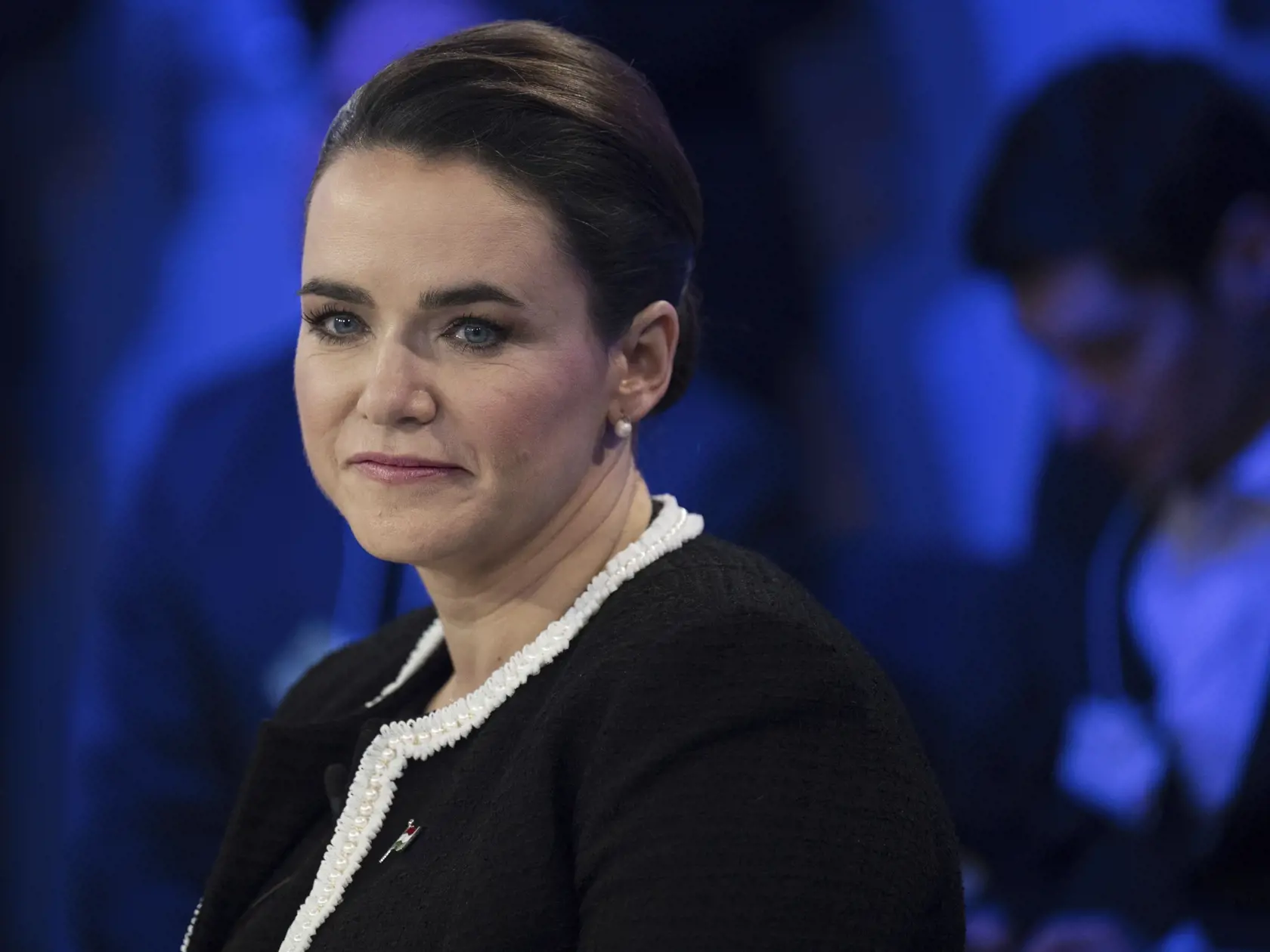KK31 Davos - Maďarská prezidentka Katalin Nováková na Svetovom ekonomickom fóre (WEF) vo švajčiarskom Davose v stredu 17. januára 2024. Zasadnutie organizácie WEF, ktoré potrvá od 15. do 19. januára, sa tento rok koná pod mottom "Obnova dôvery". FOTO TASR/AP
Hungary's President Katalin NovĂˇk attends the 54th annual meeting of the World Economic Forum, WEF, in Davos, Switzerland, Wednesday, January 17, 2024. (Gian Ehrenzeller/Keystone via AP)
