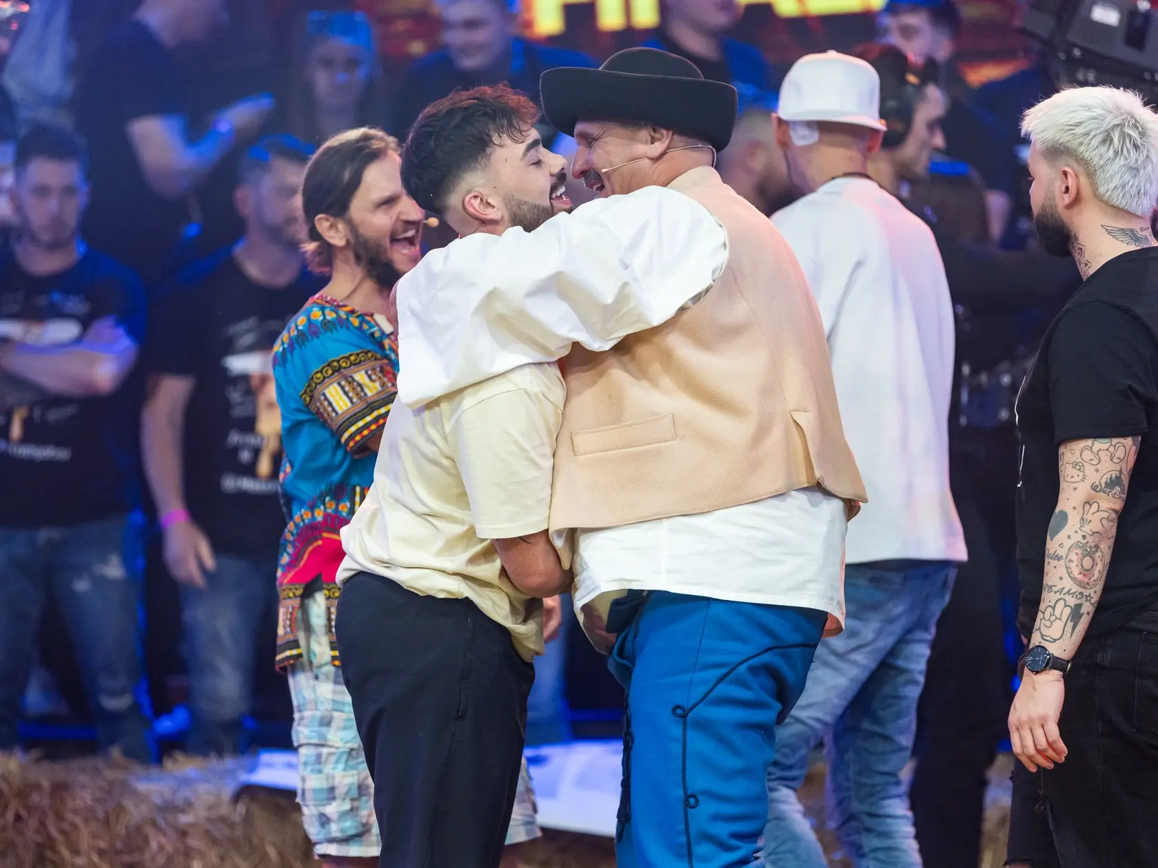 Finále reality show “FARMA 16” v Bratislave. Na snímke Hoku Kamaaina Nezdoba, Martin Bagar a Matúš Horváth. 