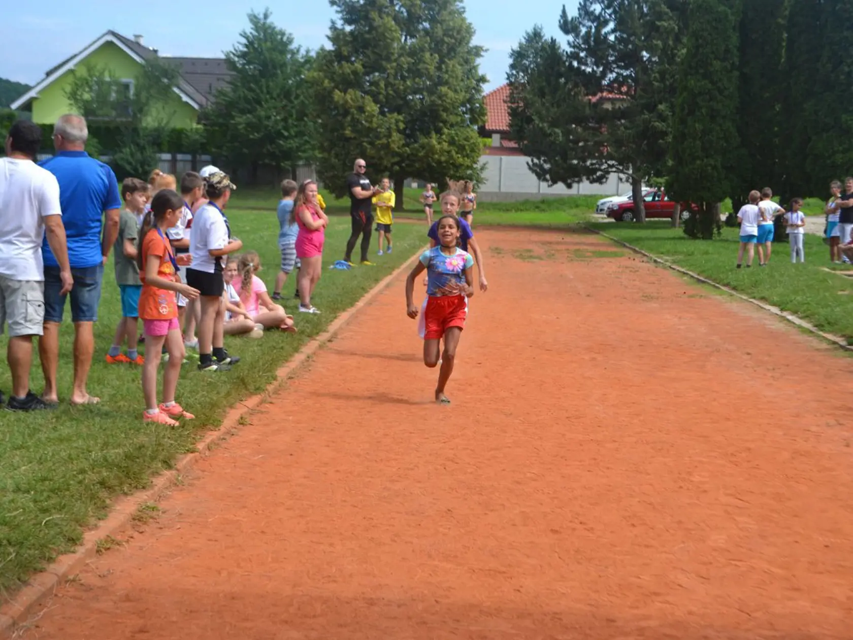 Annamária Horváthová  pri dobehnutí do cieľa.