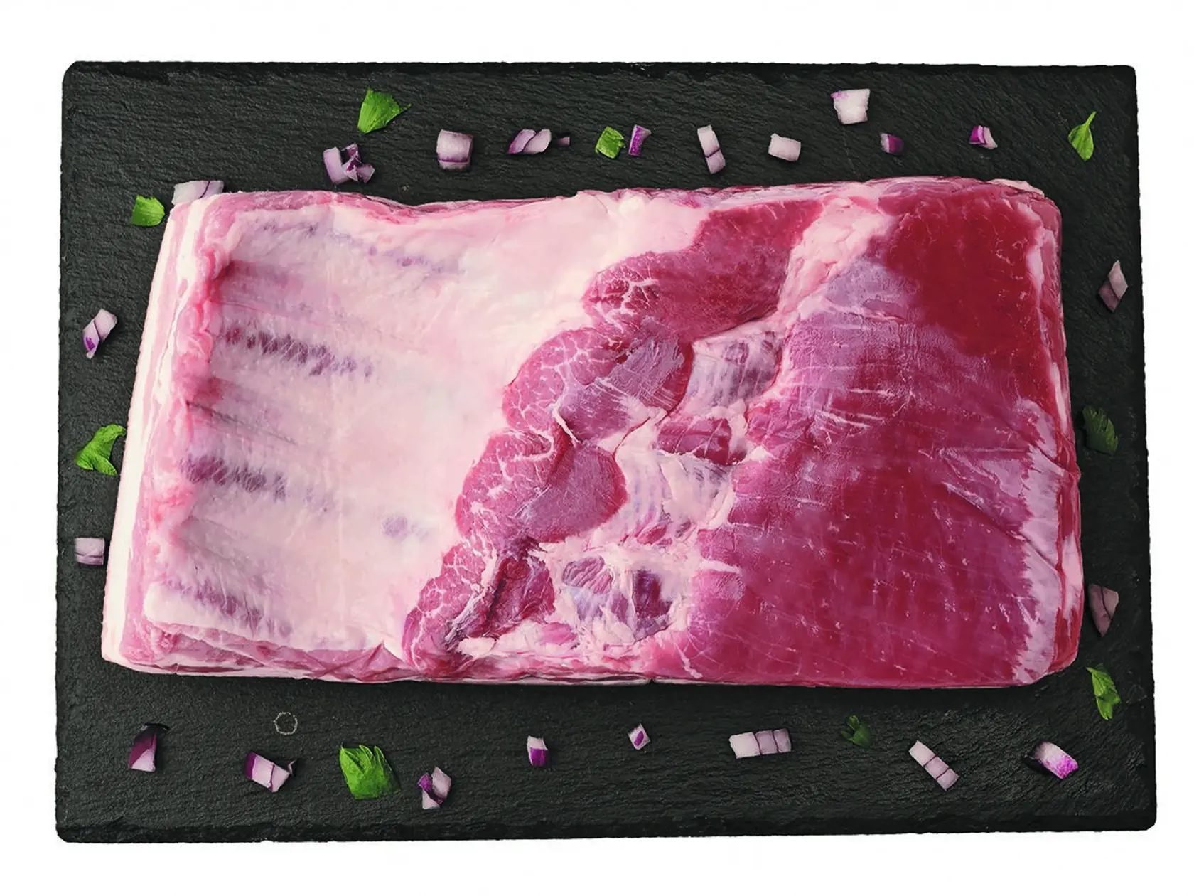 Bravčový bôčik s kosťou a kožou, 1 kg za 3,99 eura.