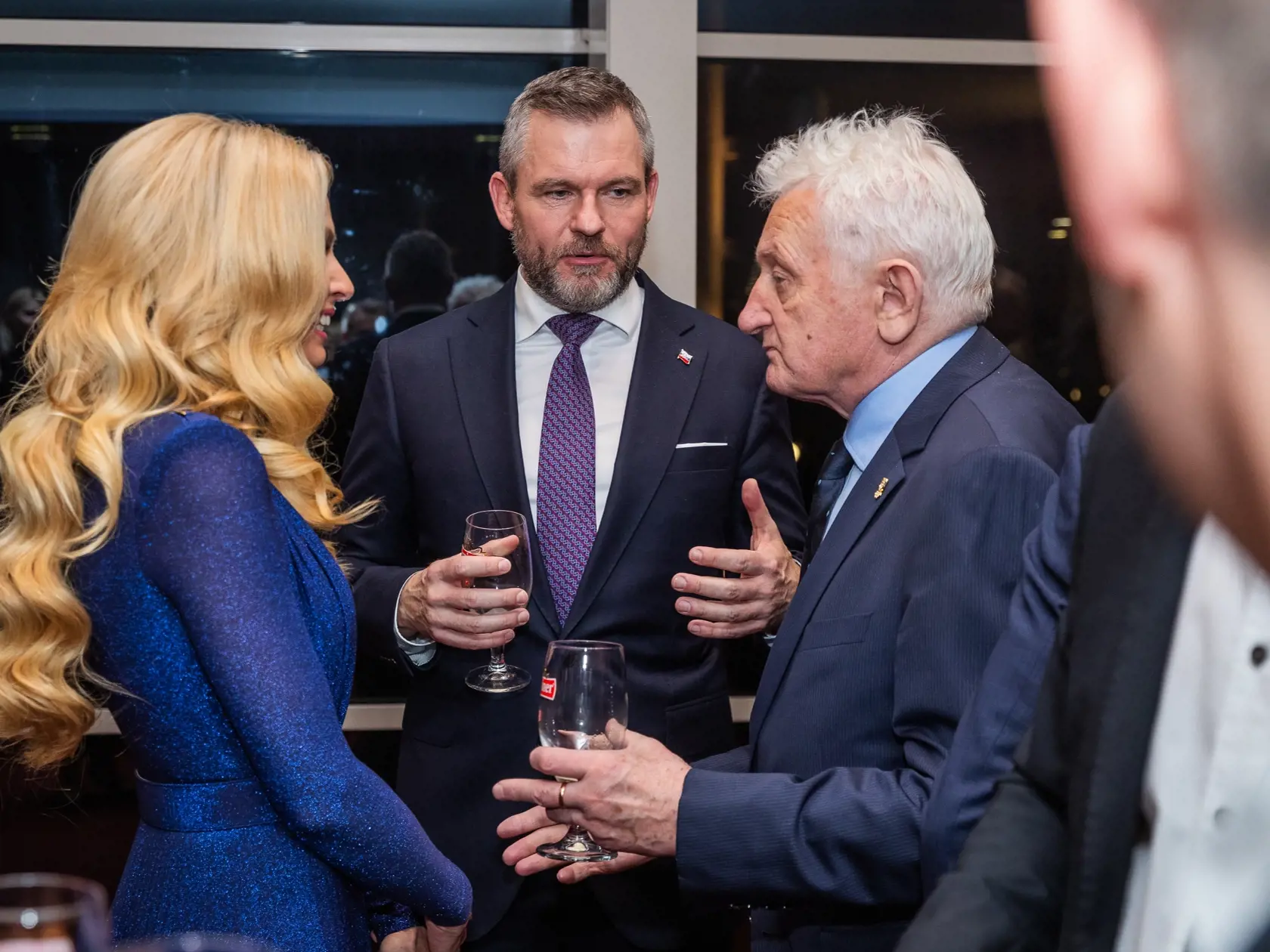 Na snímke Peter Pellegrini a Marianna Ďurianová počas rautu po slávnostnom galavečeri Športovec roka 2023. 