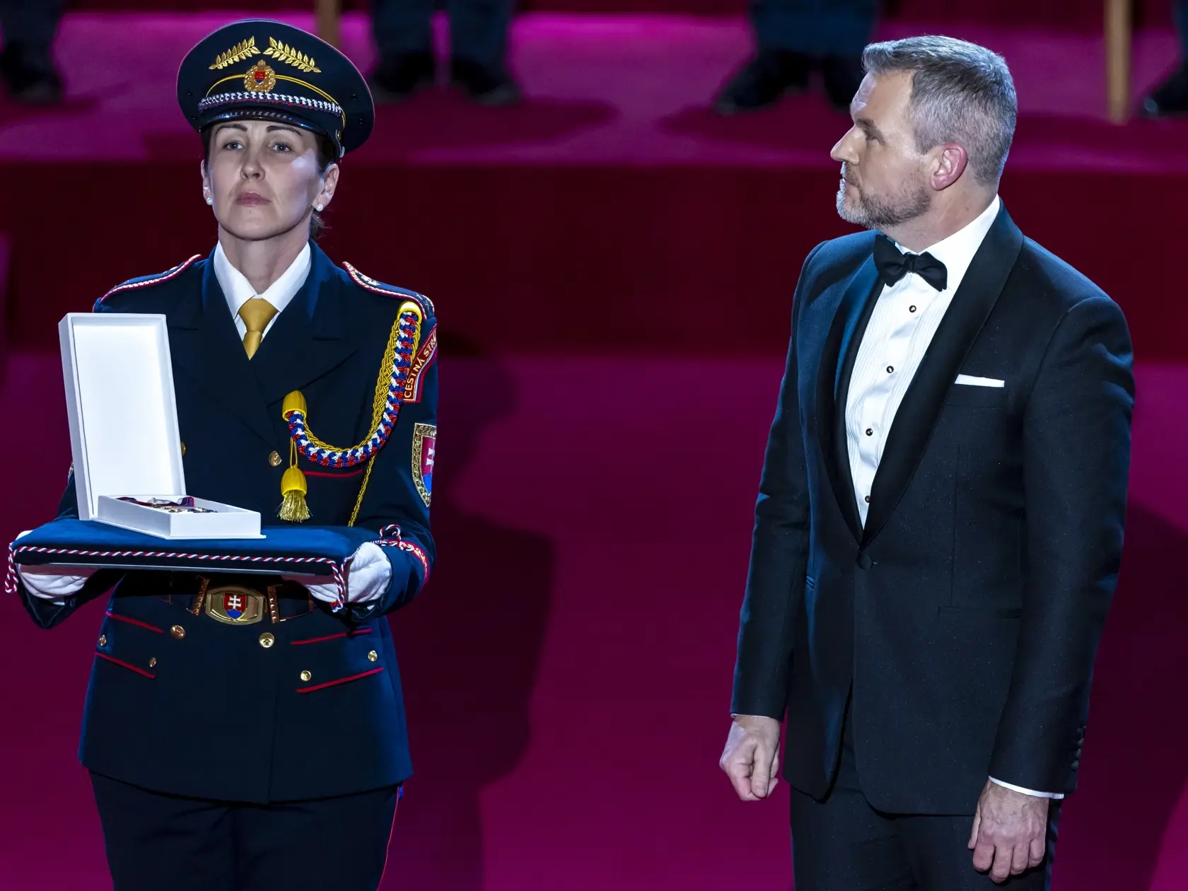 Slávnostná ceremónia udeľovania štátnych vyznamenaní pri príležitosti 32. výročia vzniku Slovenskej republiky prezidenton SR Petrom Pellegrinim. 