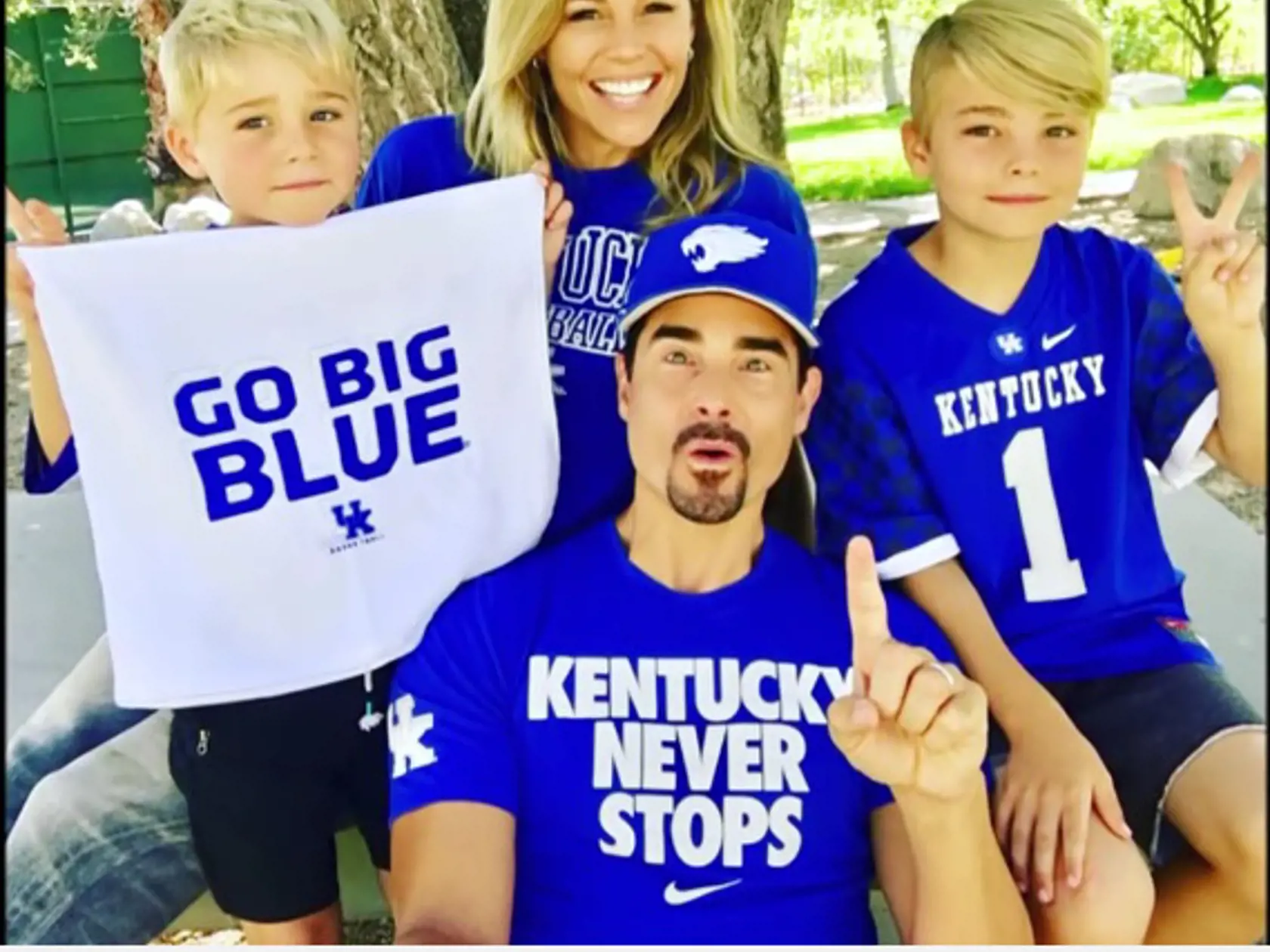 Kevin Richardson s deťmi Maxwell Haze (5) a Mason Frey (11)