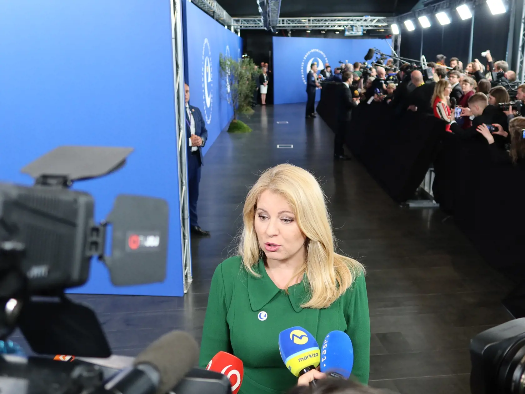 Na snímke prezidentka SR Zuzana Čaputová prichádza na summit Rady Európy na Islande v Reykjavíku v utorok 16. mája 2023.