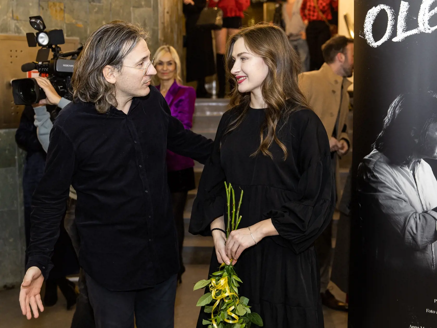 Premiéra divadelného predstavenia "Oleanna" v Štúdiu L+S v Bratislave. Na snímke Juraj Mokrý a Anna Magdaléna Hroboňová.