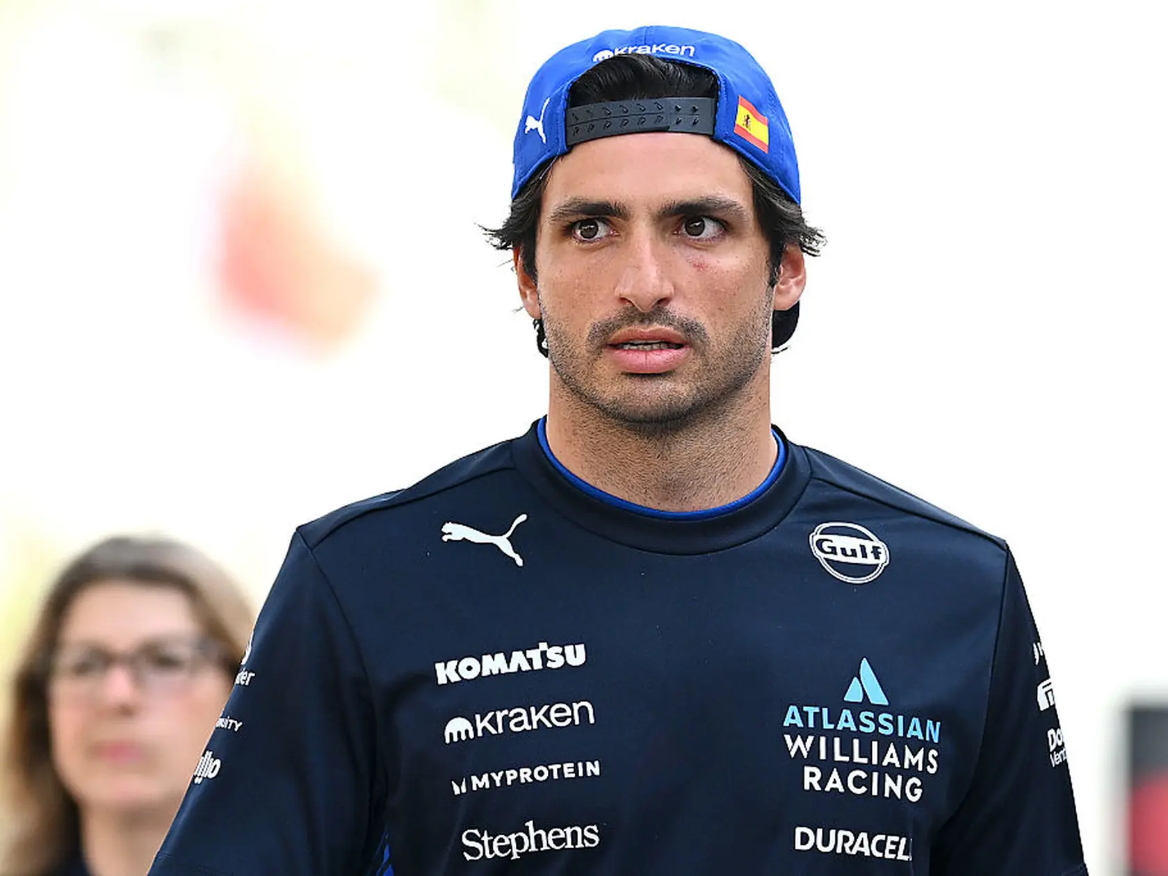 BAHRAIN, BAHRAIN - APRIL 10: Carlos Sainz of Spain and Williams looks on in the Paddock during previews ahead of the F1 Grand Prix of Bahrain at Bahrain International Circuit on April 10, 2025 in Bahrain, Bahrain. (Photo by Clive Mason/Getty Images)