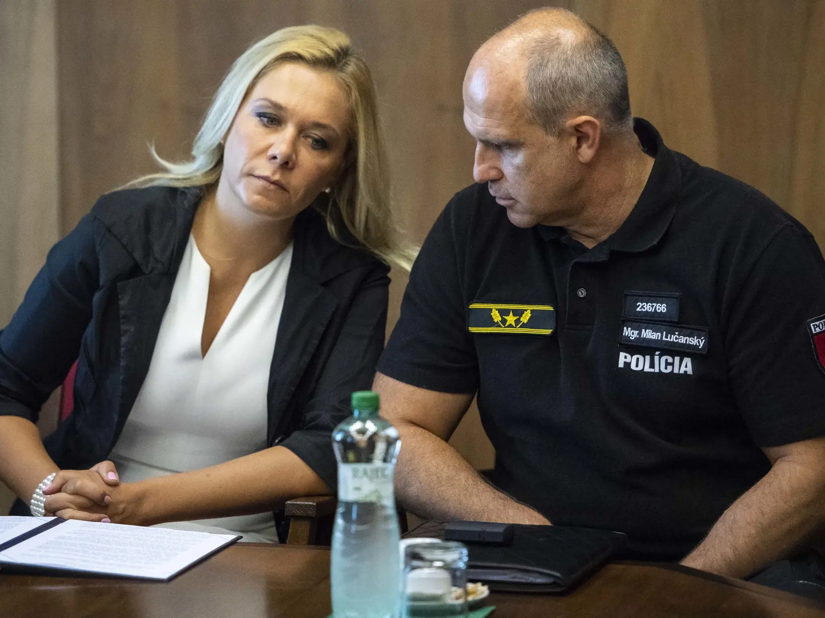 Na snímke zľava ministerka vnútra SR Denisa Saková a prezident Policajného zboru SR Milan Lučanský.