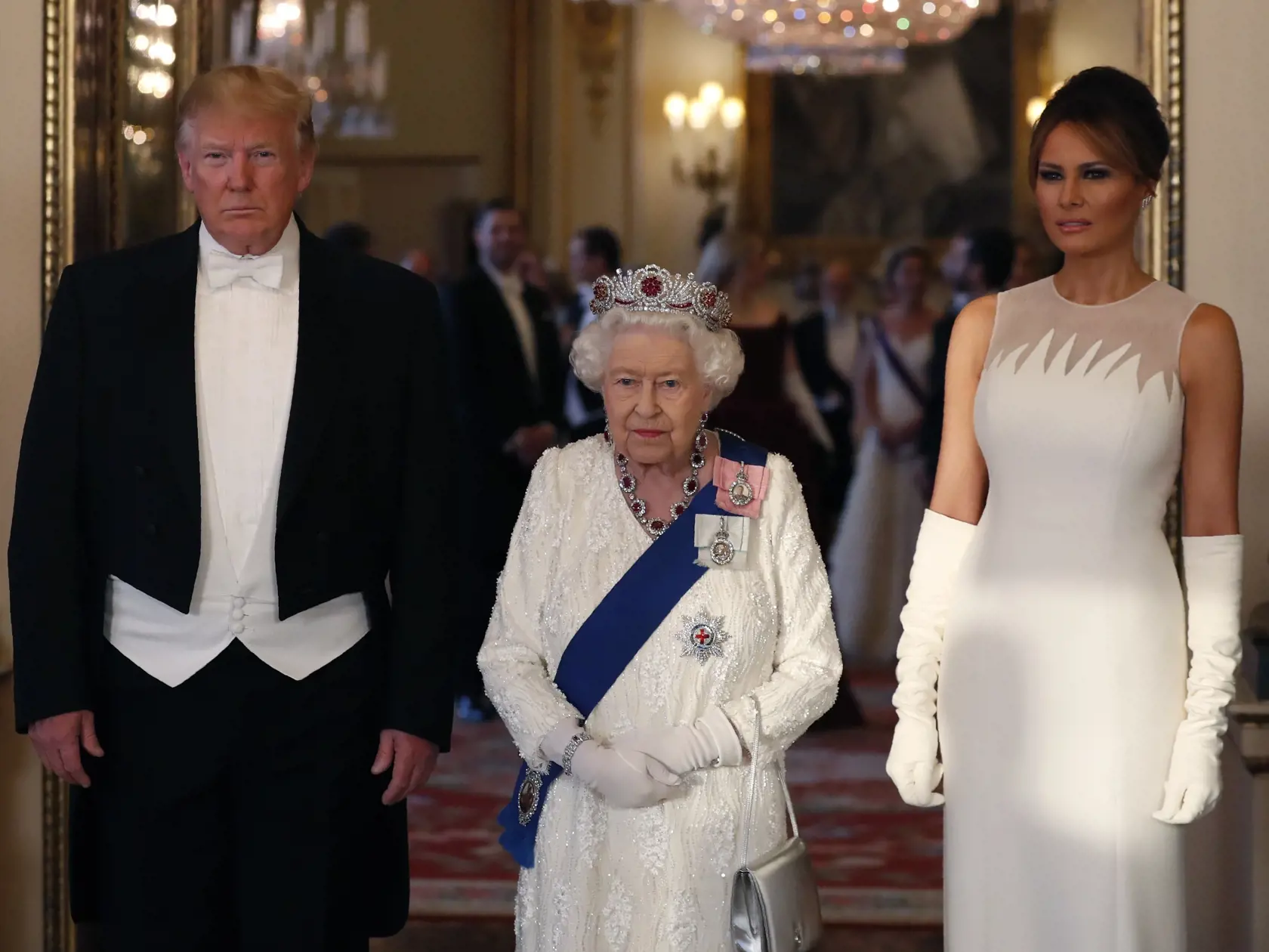 Kráľovná Alžbeta II., Donald Trump, Melania Trumpová