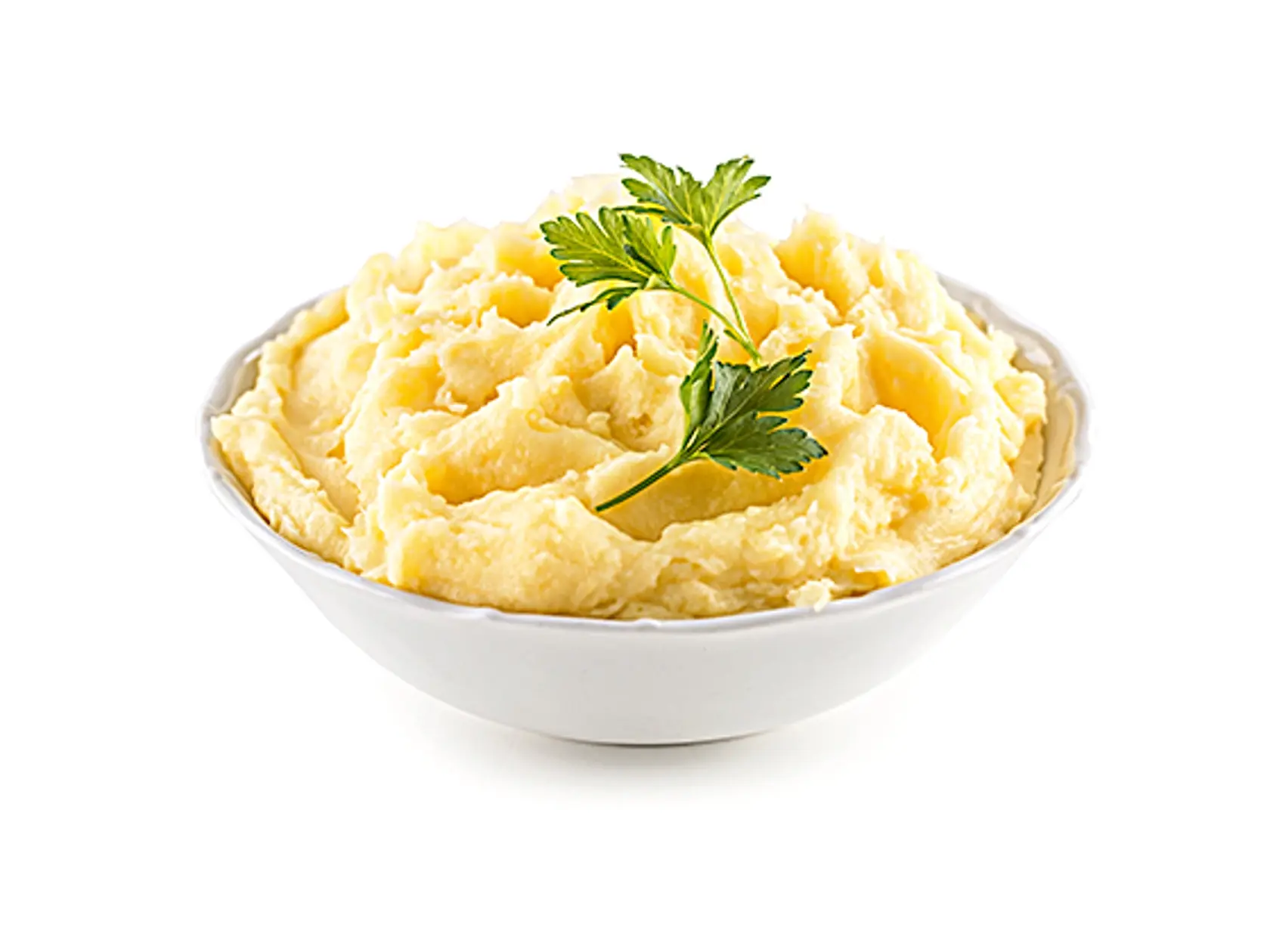 Mashed,Potatoes,In,Bowl,Isolated,On,White,Background.
