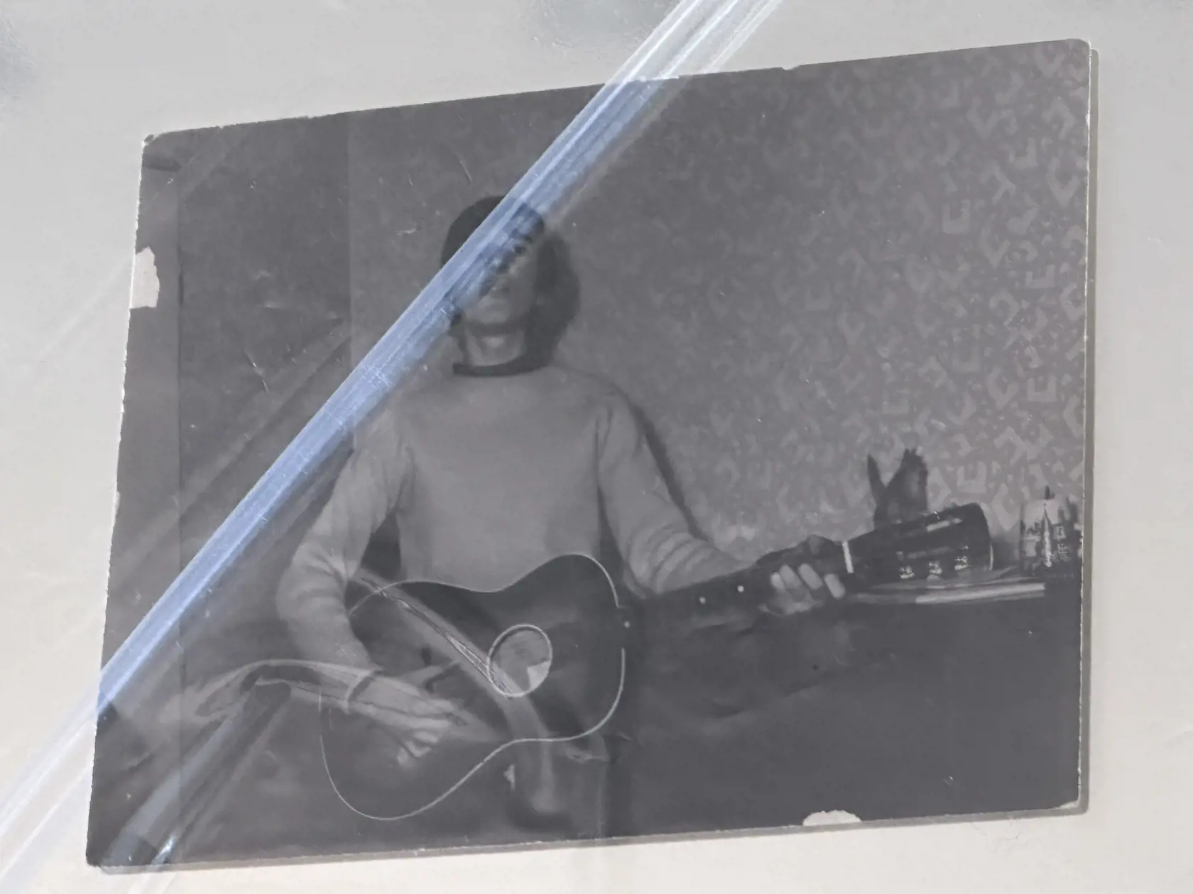 Meky s prvou gitarou.