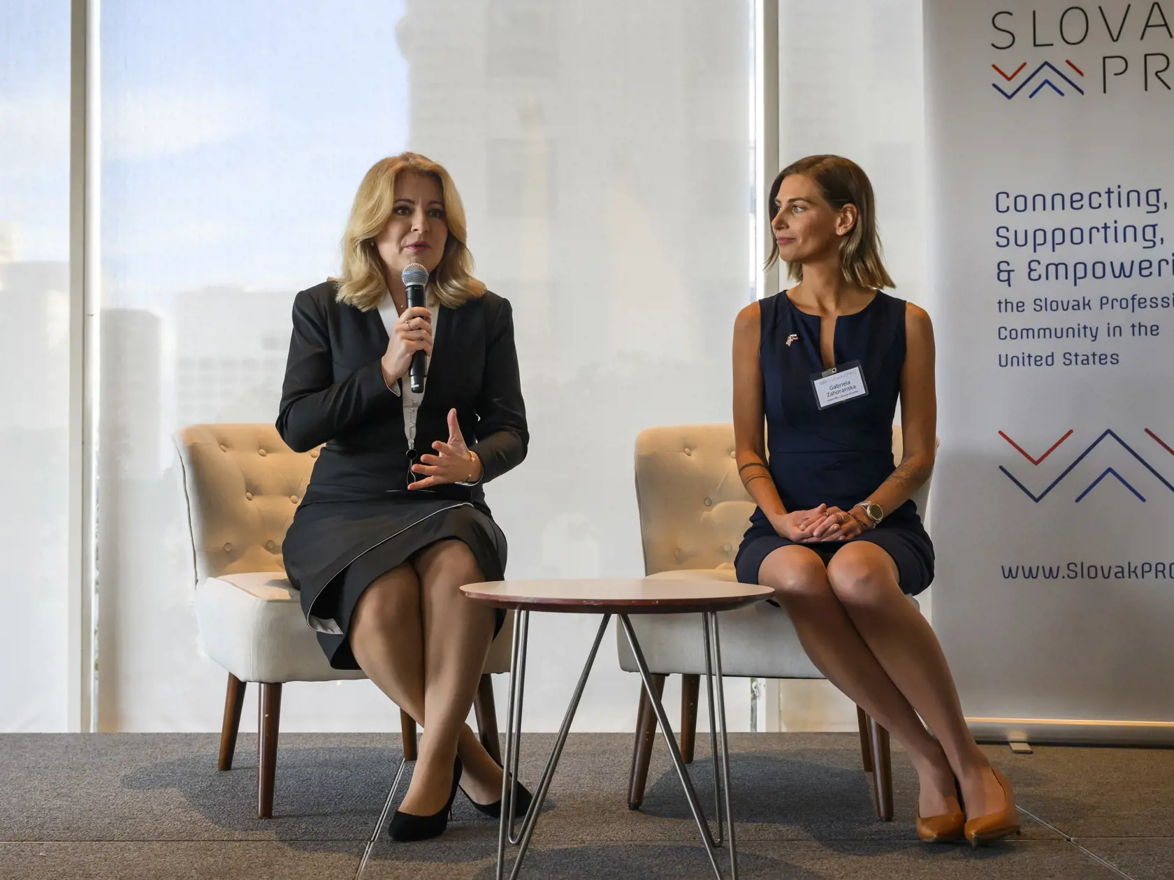 Na snímke prezidentka SR Zuzana Čaputová (vľavo) počas podujatia Slovak meet Slovaks - stretnutie prezidentky s podnikateľskou delegáciou a komunitou Slovak PRO v San Franciscu 1. februára 2024.