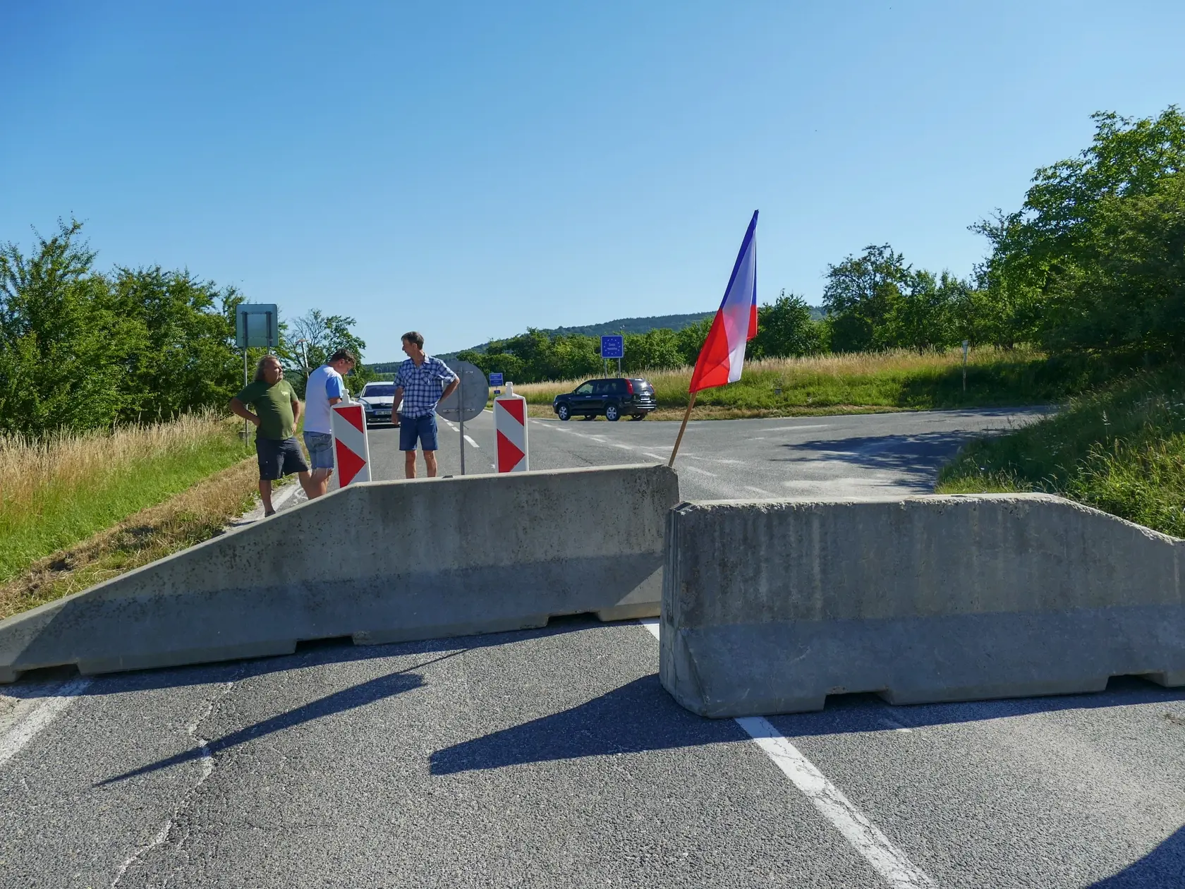 Na snímke situácia na hraničnom priechode Vrbovce - Velká nad Veličkou 6. júla 2021.