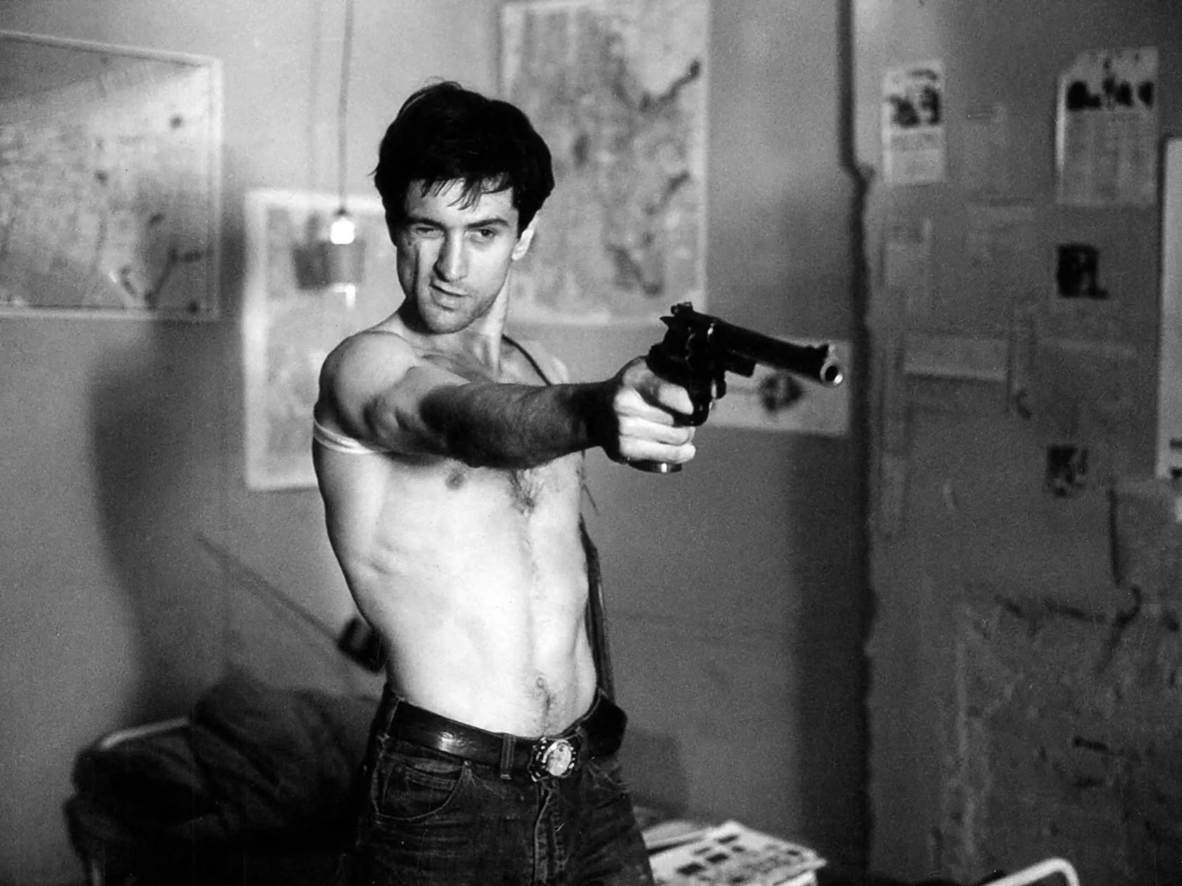 Robert De Niro vo filme Taxikár z roku 1976.