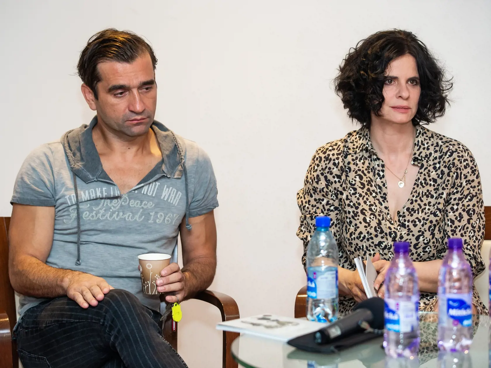 Tlačová konferencia v novej budove SND k predstaveniu novej divadelnej inscenácie. Na snímke Milan Ondrík a Zuzana Fialová.