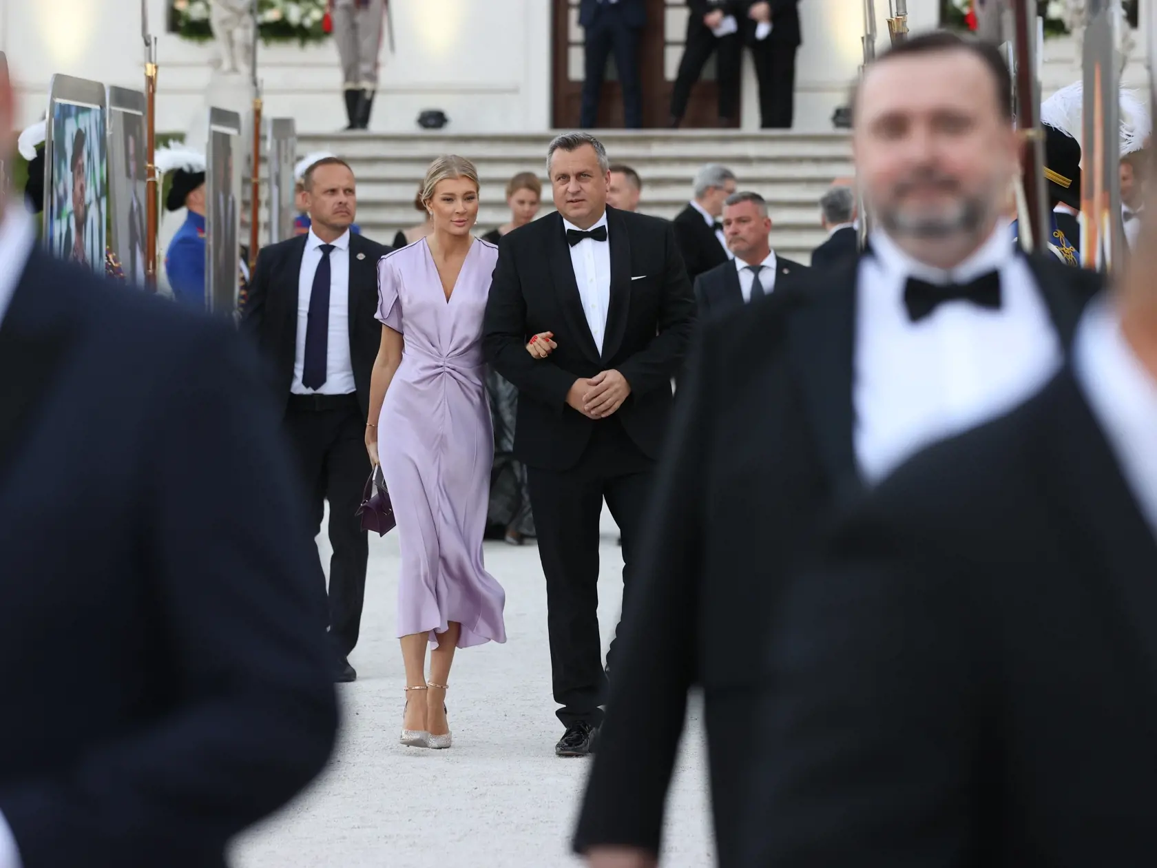 Slávnostná recepcia prezidenta SR Petra Pellegriniho na Bratislavskom hrade. Na snímke je Andrej Danko so svojou priateľkou Sylviou Šulíkovou.
