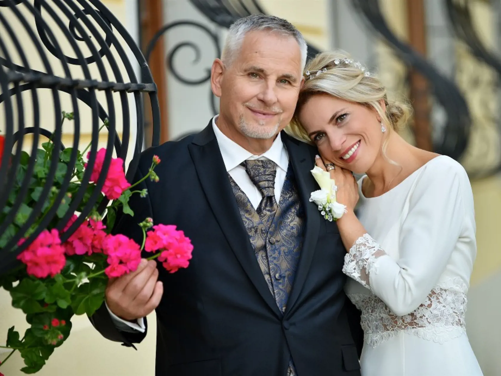 Štastní novomanželia Jozef Boskovič a Jana Kiššová