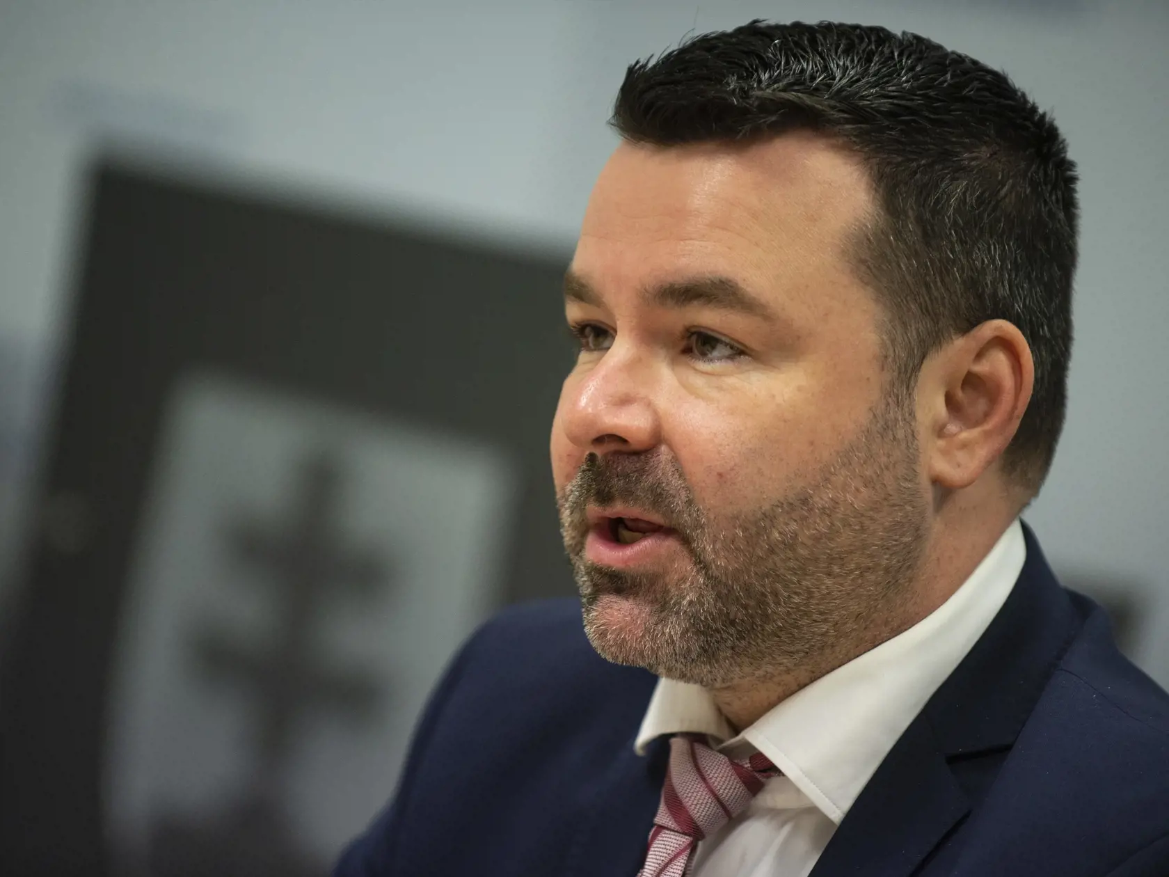 Na snímke riaditeľ Enviromentáneho fondu Peter Kalivoda počas tlačovej konferencie na tému podpory budovania verejných kanalizácií a vodovodov v slovenských obciach a mestách v Bratislave 25. novembra 2019. FOTO TASR - Jakub Kotian