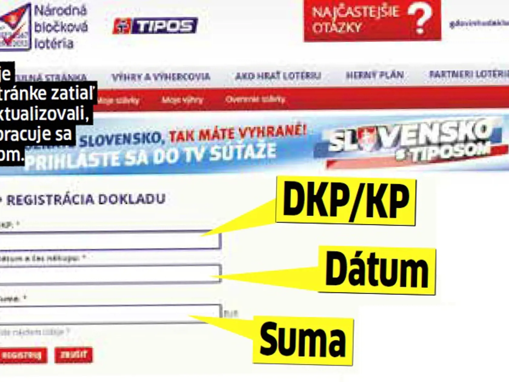 Údaje na stránke zatiaľ neaktualizovali, ale pracuje sa na tom.