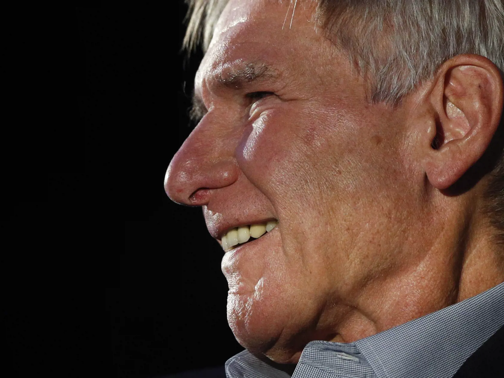 Na snímke americký herec Harrison Ford odpovedá na otázky novinárov počas promovania filmu Volanie divočiny (The Call of the Wild) v Mexiko City 5. februára 2020. FOTO TASR/AP