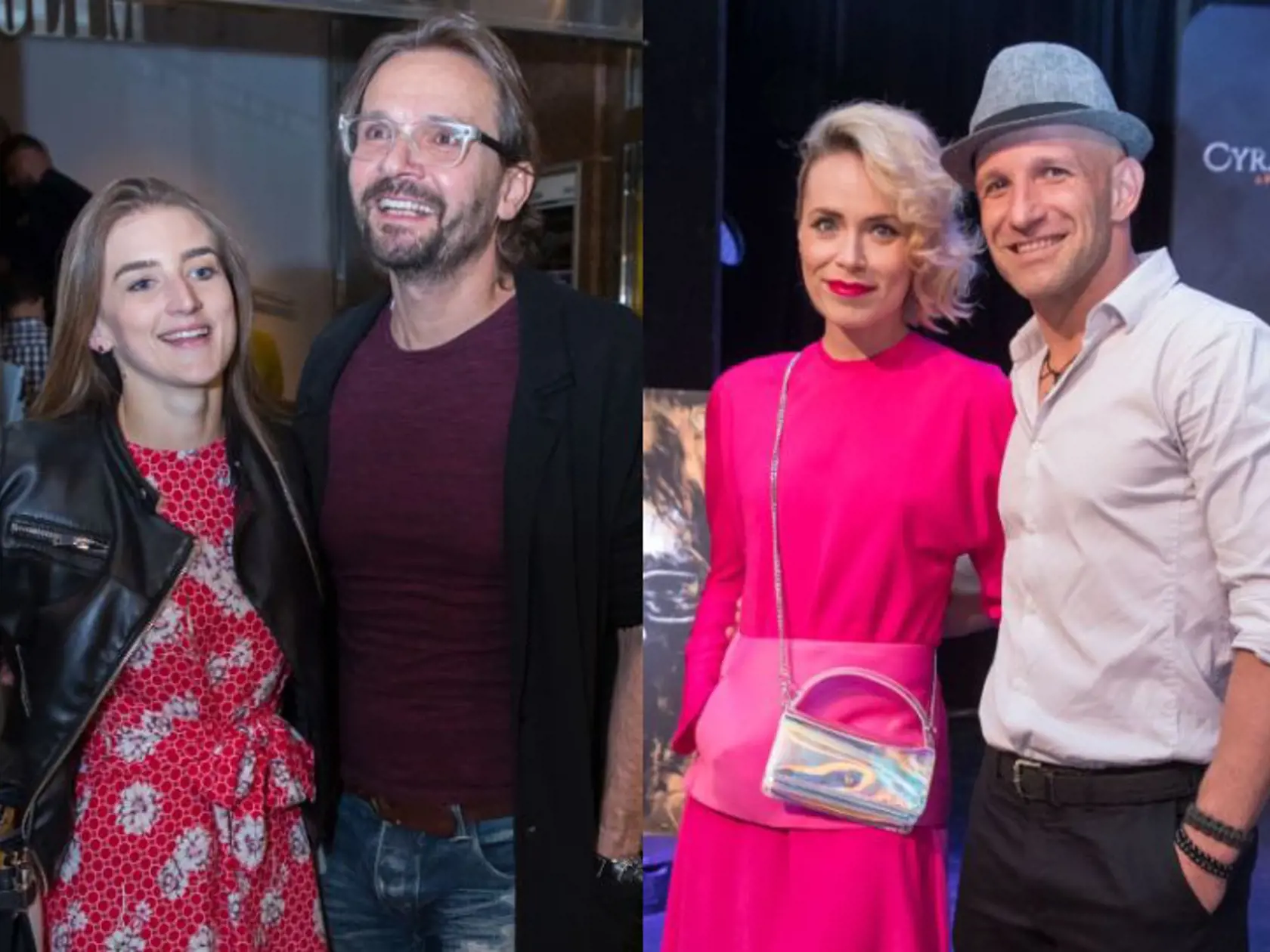 Na snímke zľava Ján Ďurovčík so snúbenicou a Mirka Gális Partlová s hercom Jánom Slezákom.