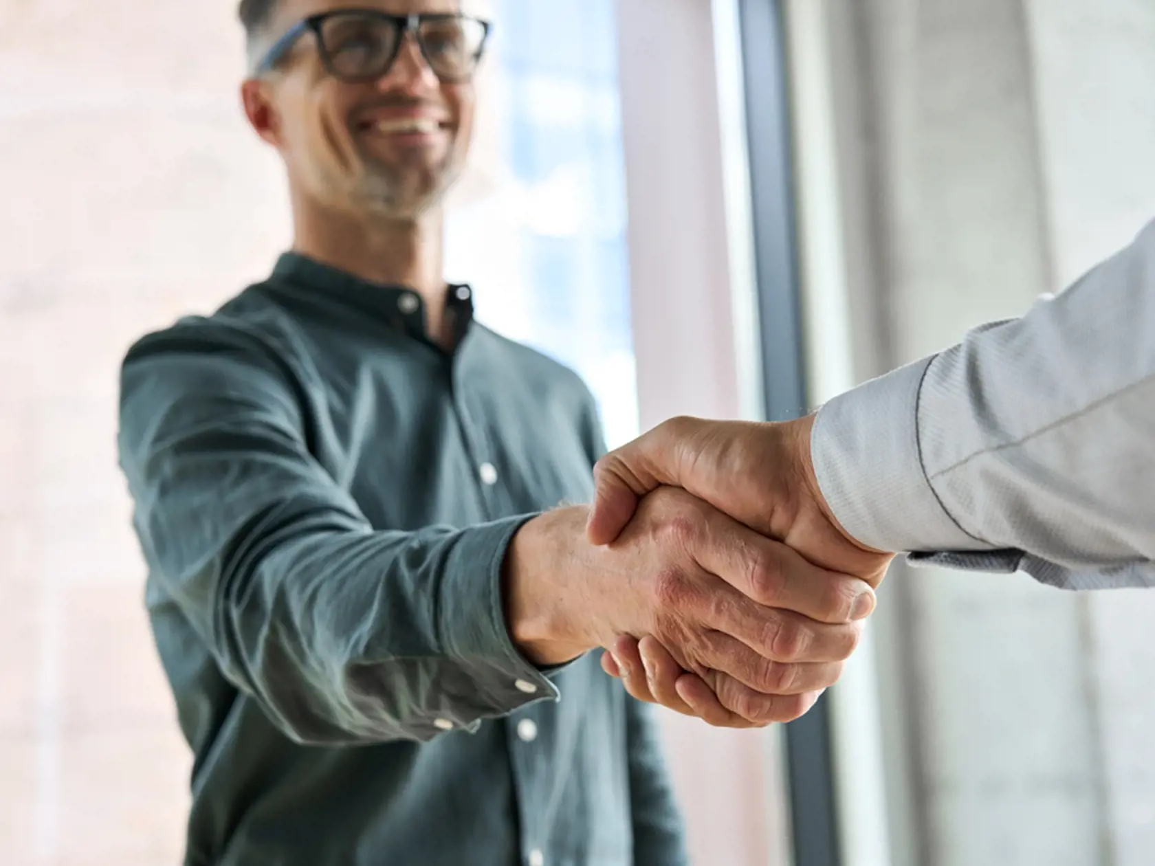 Two,Happy,Diverse,Professional,Business,Men,Executive,Leaders,Shaking,Hands