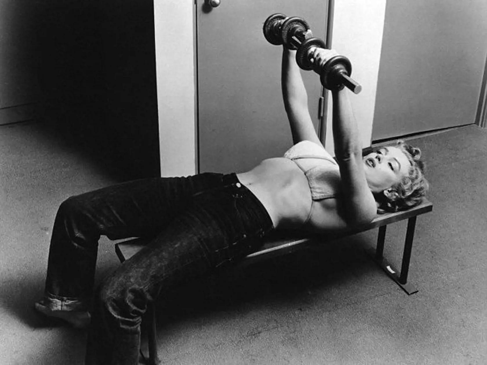 Marilyn Monroe pri cvičení