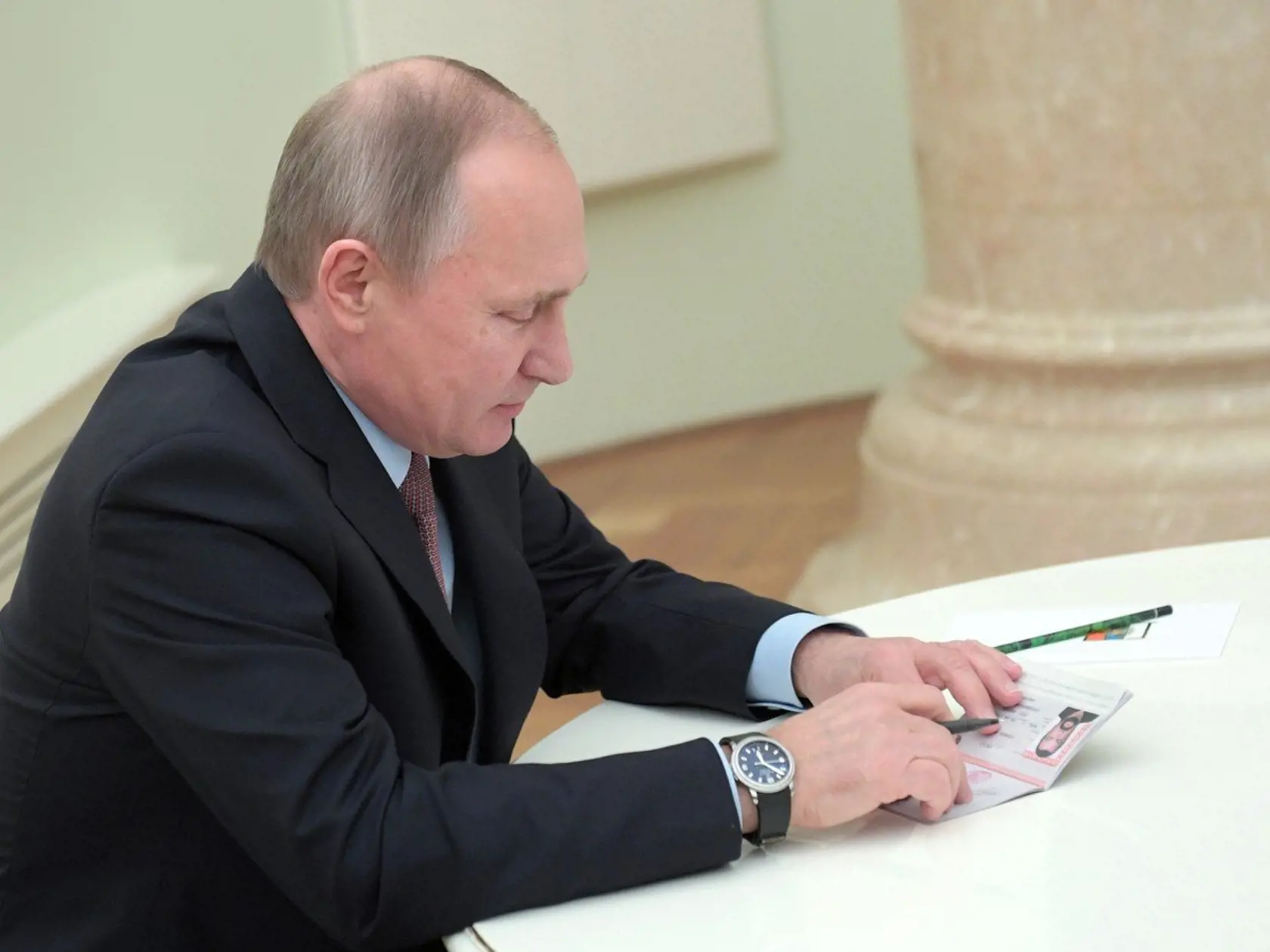 President Vladimir Putin meets with US actor Steven Seagal