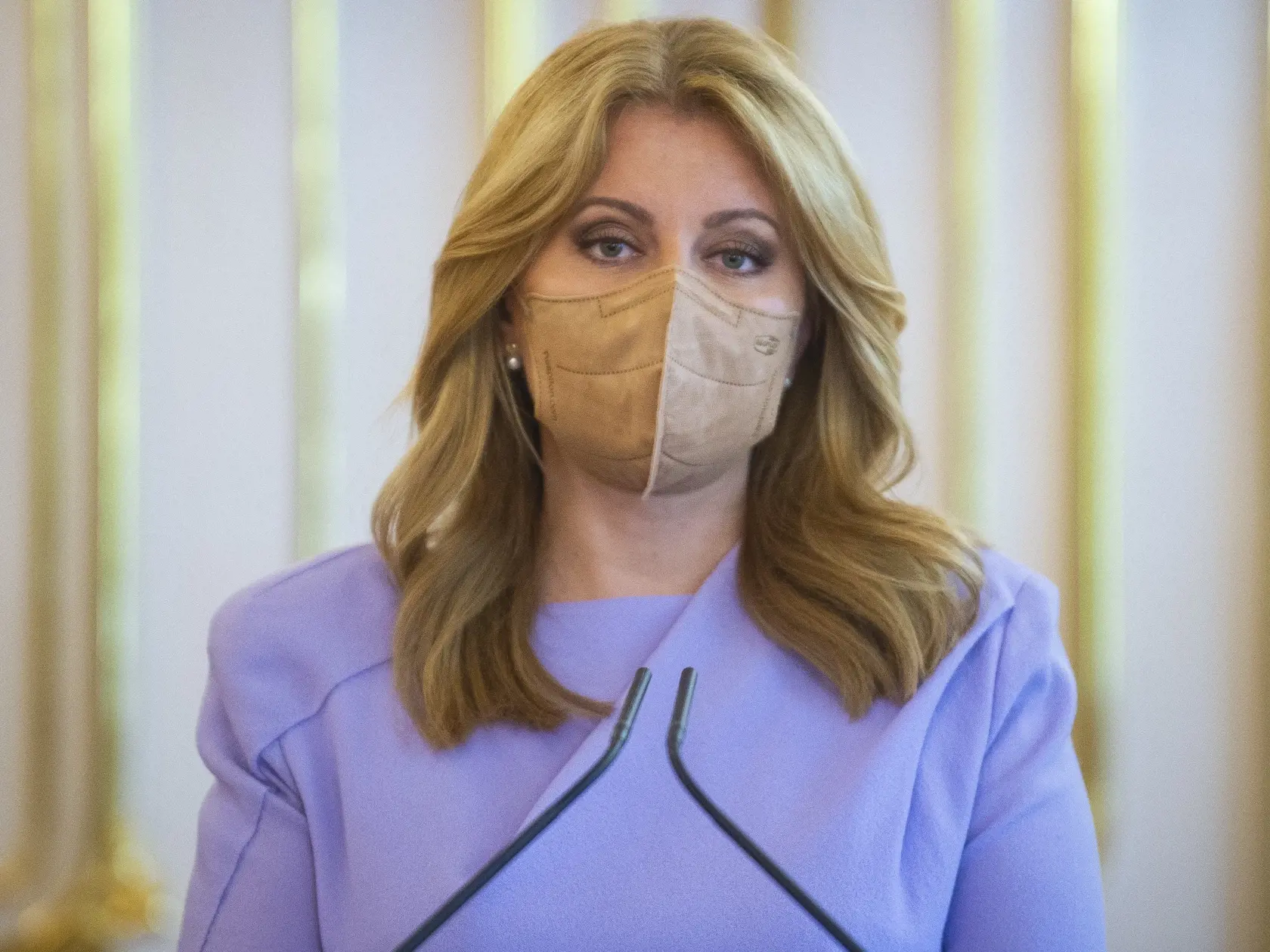 Na snímke prezidentka SR Zuzana Čaputová počas tlačovej konferencie k aktuálnej epidemiologickej situácii 23. júna 2021 v Bratislave.