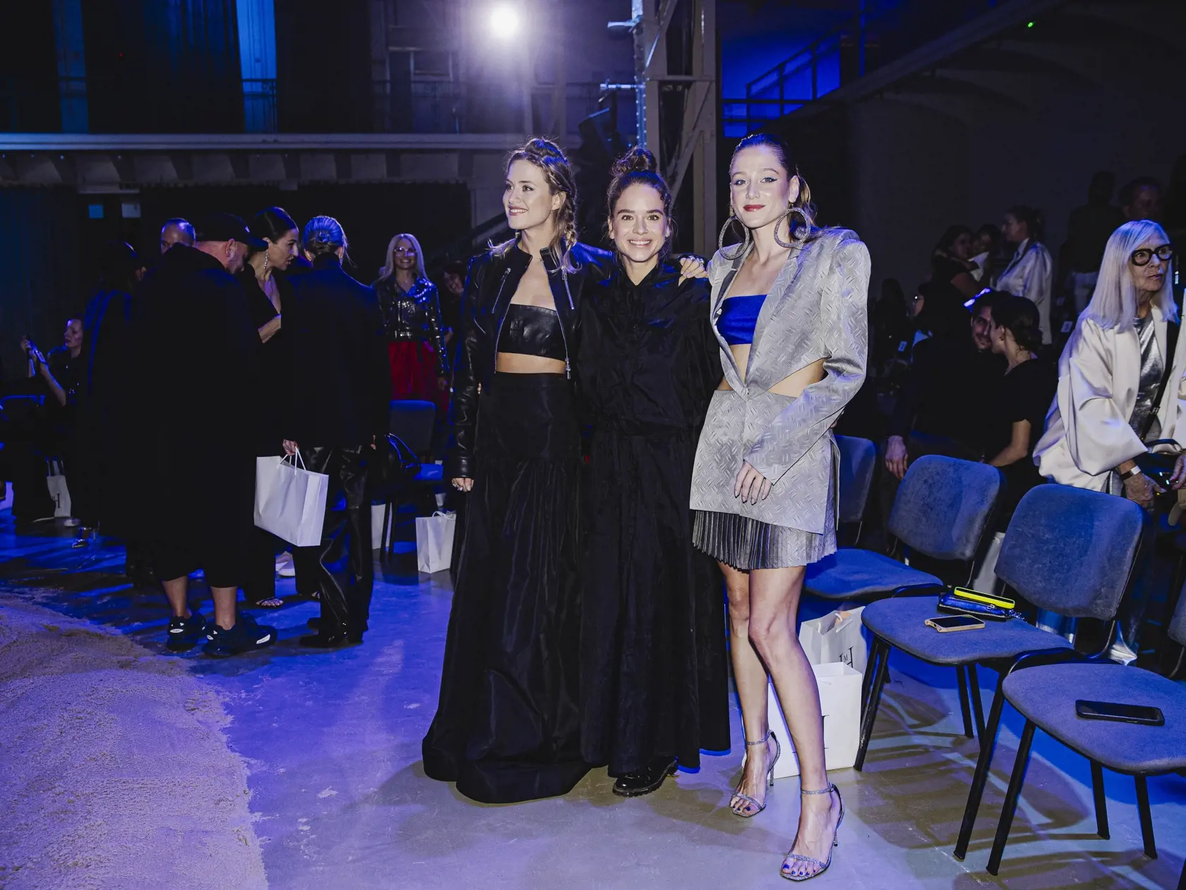 Módna prehliadka slovenského dizajnéra Marcela Holubca W. Na snímke Emma Smetana, Emma Drobná a Kristína Svarinská.