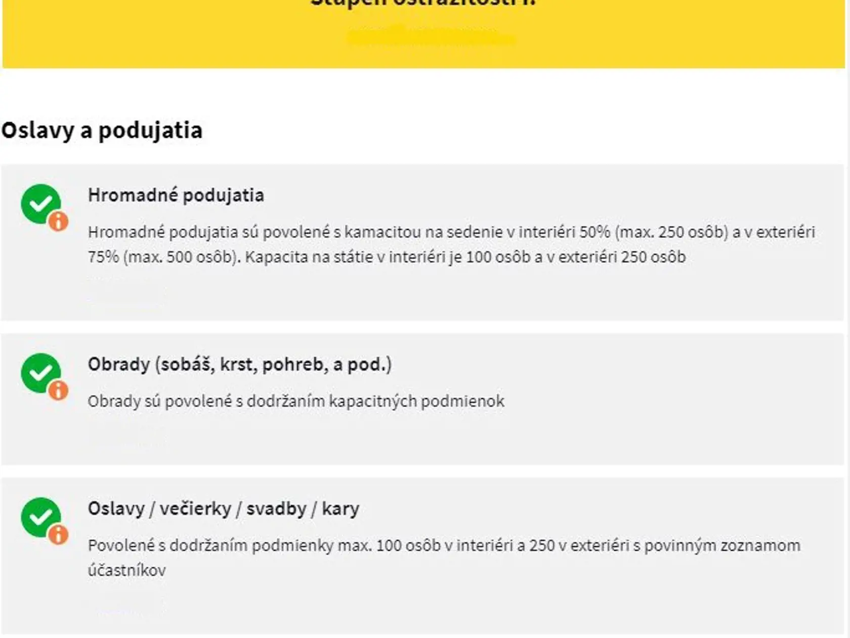 Pravidlá v žltých okresoch podľa covid automatu.