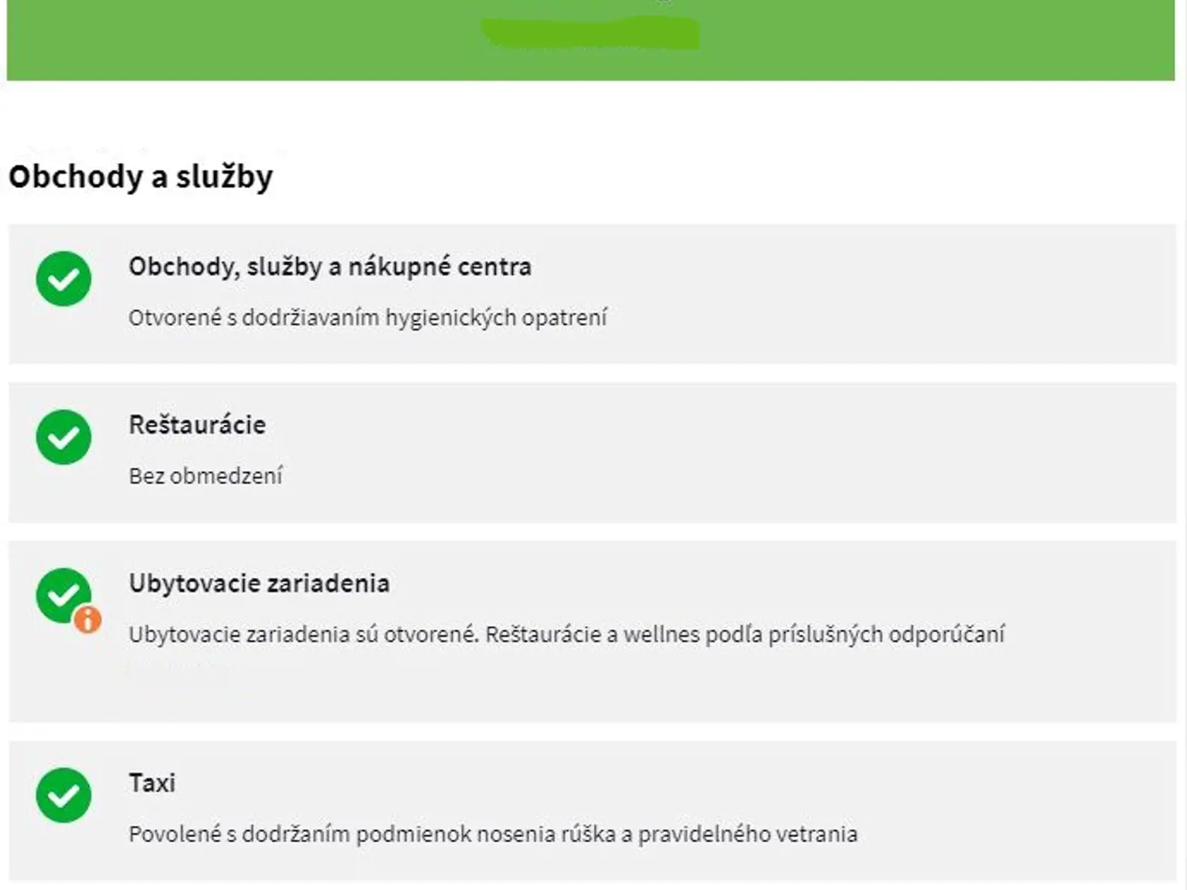 Pravidlá v zelených okresoch podľa covid automatu.