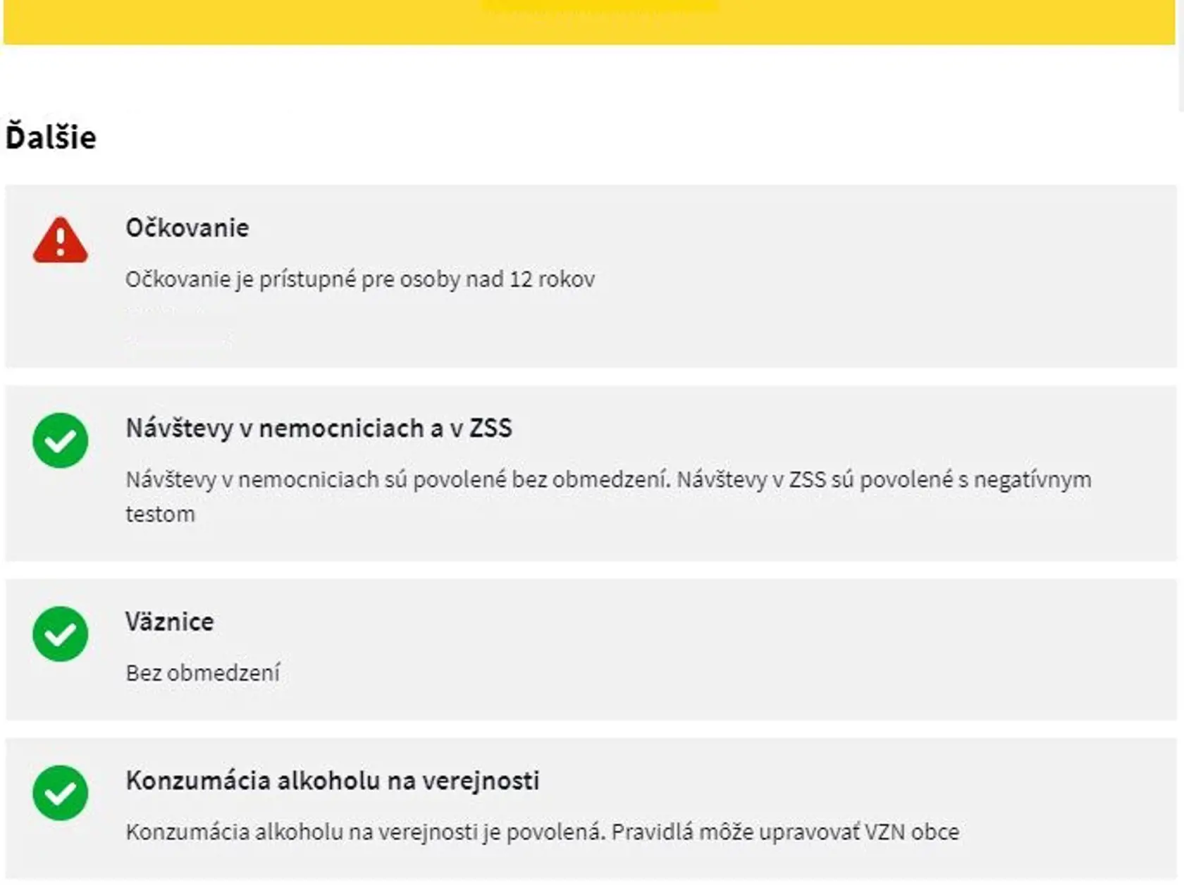 Pravidlá v žltých okresoch podľa covid automatu.