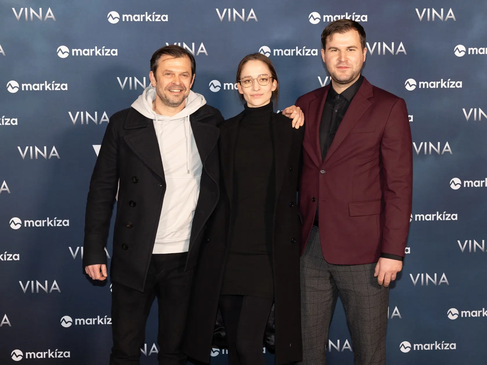 Premiéra seriálu Vina. Na snímke Alexander Bárta, Eva Mores a Peter Martinček.