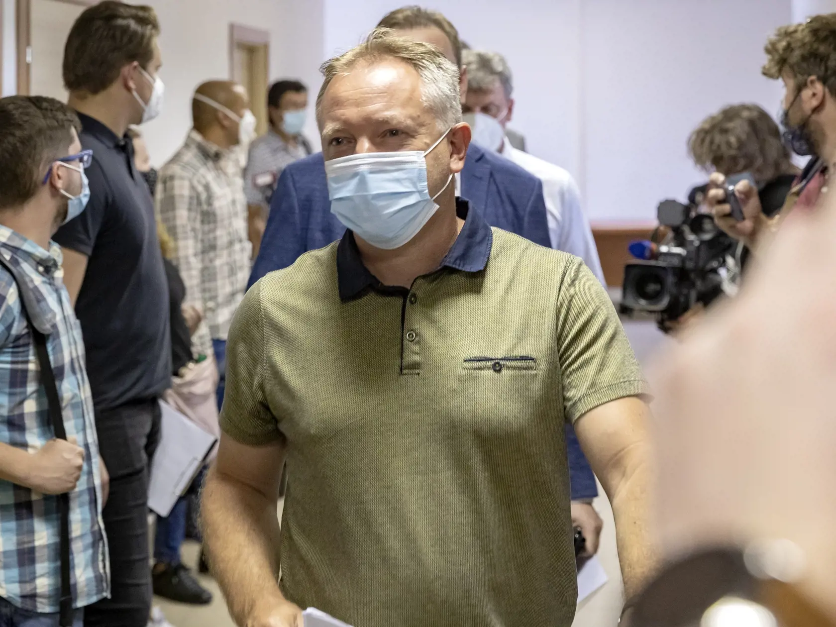 Súdne pojednávanie s bývalým šéfom úradu Špeciálnej prokuratúry Dušanom Kováčikom na  Špecializovanom trestnom súde v Pezinku, ktorý e obvinený zo zločinu zneužitia právomoci verejného činiteľa, obzvlášť závažného zločinu prijímania úplatku, zločinu založenia, zosnovania a podporovania zločineckej skupiny a z prečinu ohrozenia dôvernej a vyhradenej skutočnosti. Na snímke je prokurátor v pozícii svedka, Bohdan Čelovský.