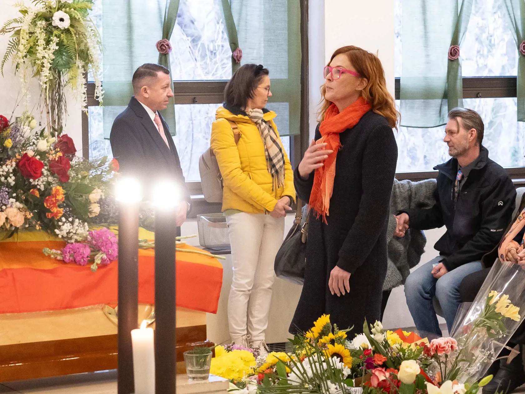 Posledná rozlúčka s hercom, spevákom a komikom Marcelom Nemcom v Dome smútku v Kremnici.