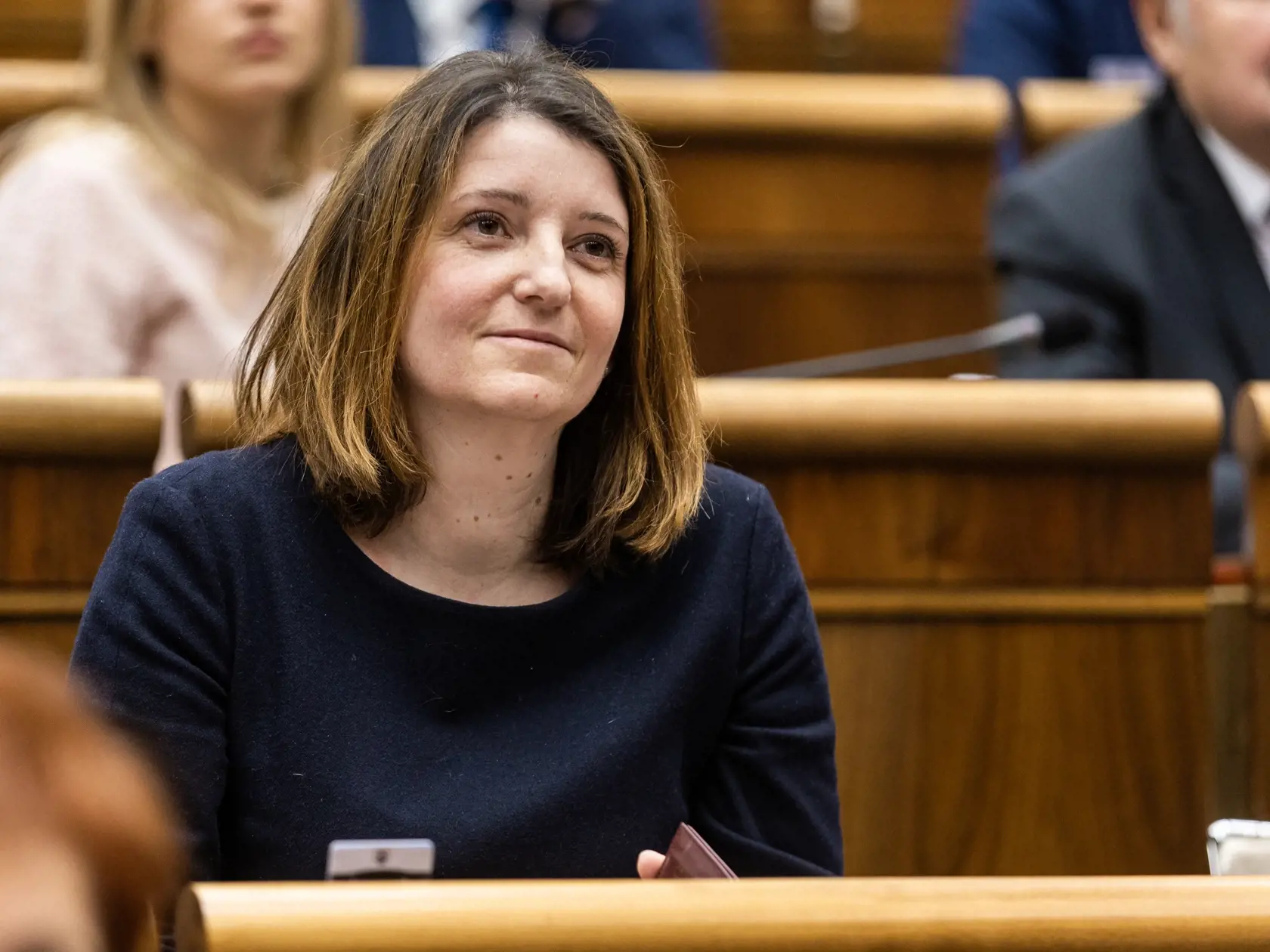 Rokovanie parlamentu o vyslovení nedôvery vláde. Na snímke Jana Žitňanská.