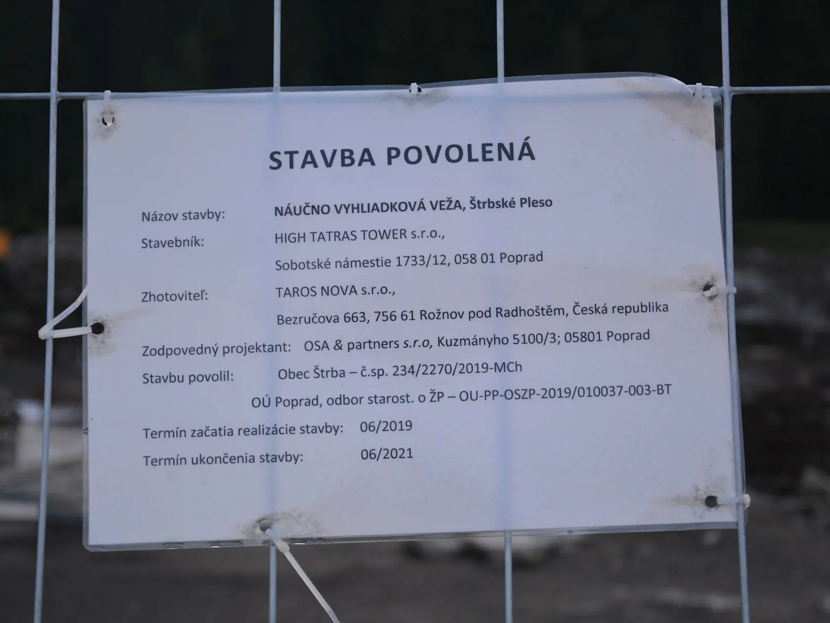 Výstavba vyhliadkovej veže na Štrbskom plese už prebieha