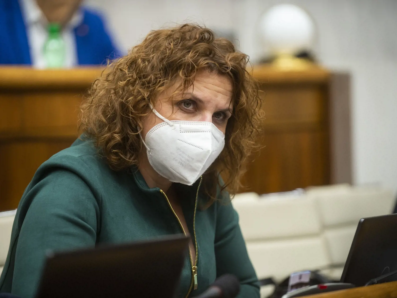 Na snímke poslankyňa NR SR Katarína Hatráková (OĽaNO) počas rokovania 55. schôdze Národnej rady SR 17. februára 2022 v Bratislave. FOTO TASR - Jakub Kotian