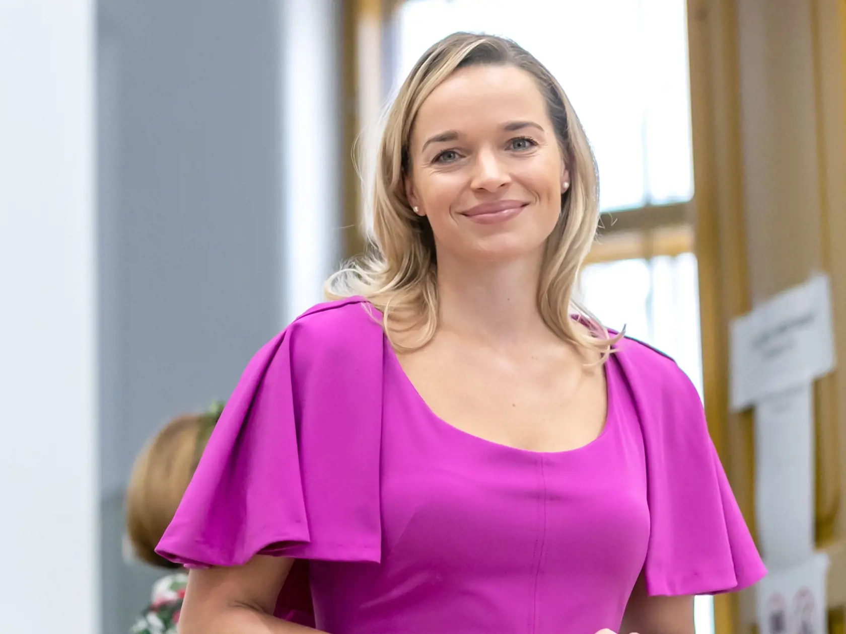 Na snímke poslaknyňa NRSR Romana Tabák počas parlamentných volieb 2023. 