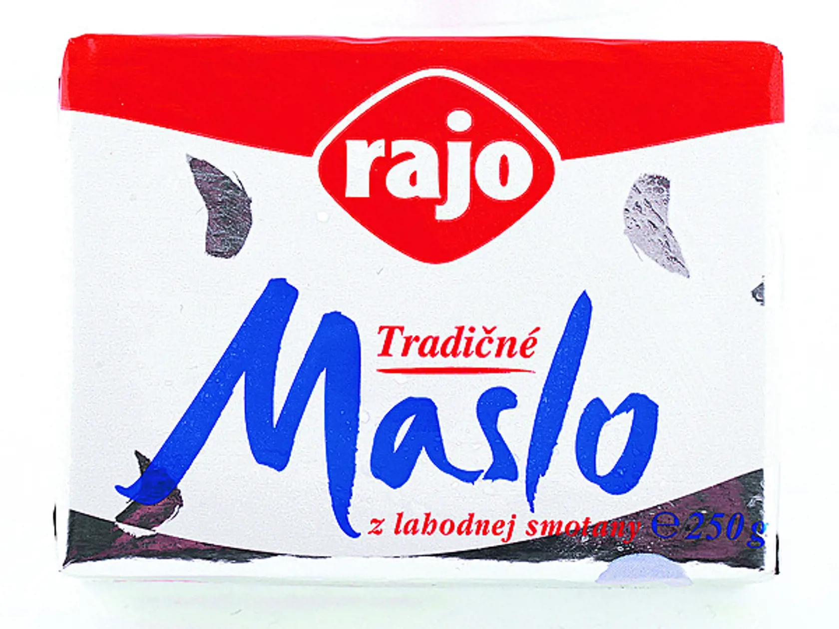Maslo 250 g, zľava 40 %, cena po zľave 2,39 eura.
