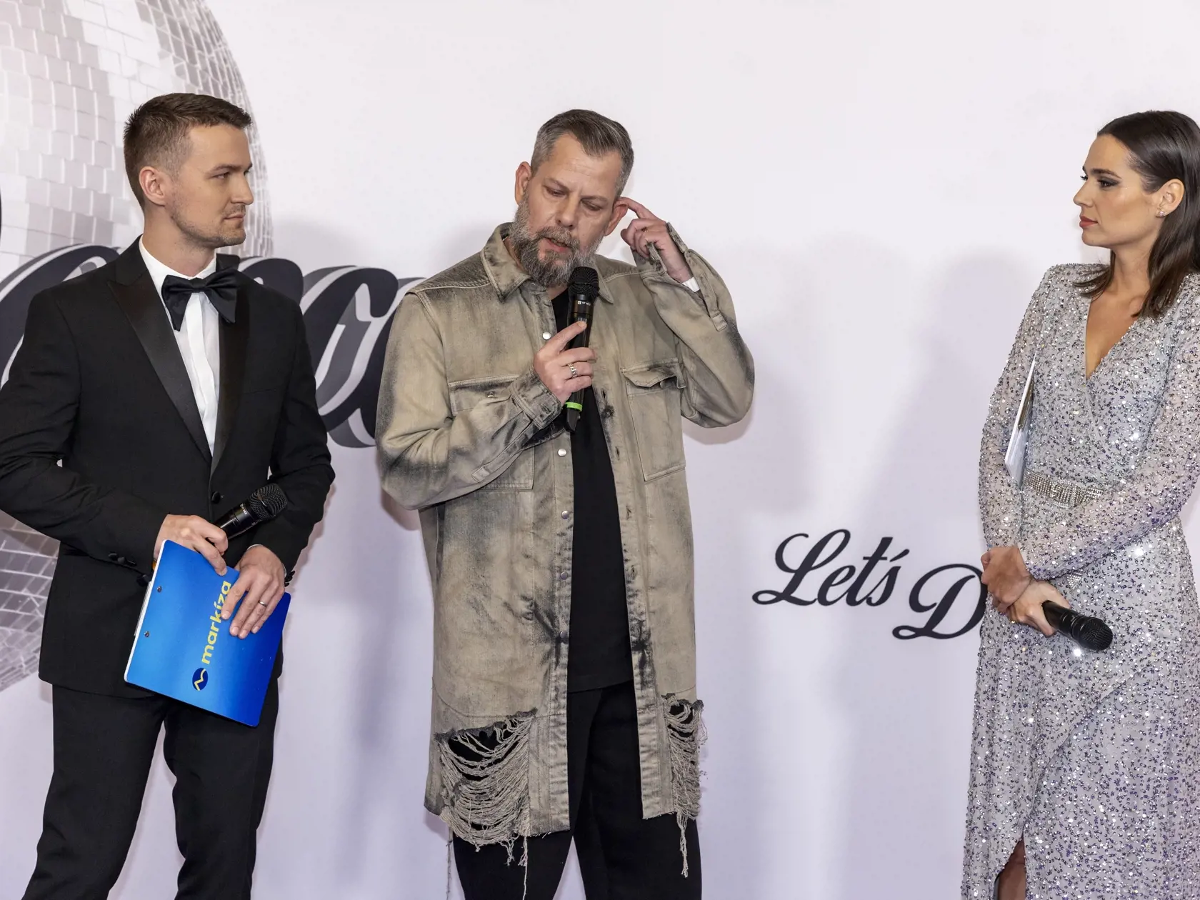 Predstavenie tanečných párov Let’s Dance 2024. Na snímke je Viktor Vincze, Pepe Majeský a Lucia Hlaváčková.  