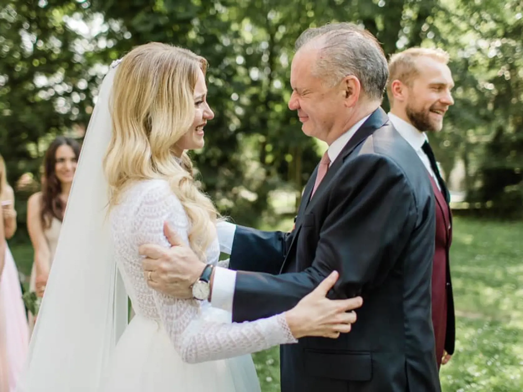 Andrej Kiska a Vladimíra Marcinková na jej svadbe.