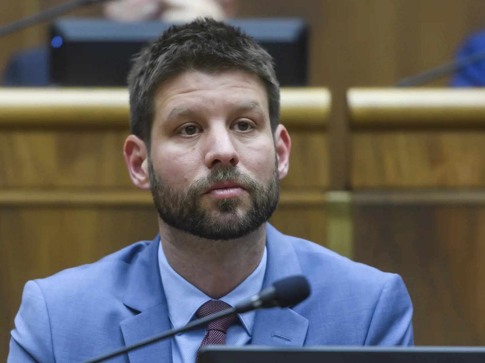 Na snímke podpredseda Národnej rady Slovenskej republiky (NR SR) Michal Šimečka (Progresívne Slovensko)