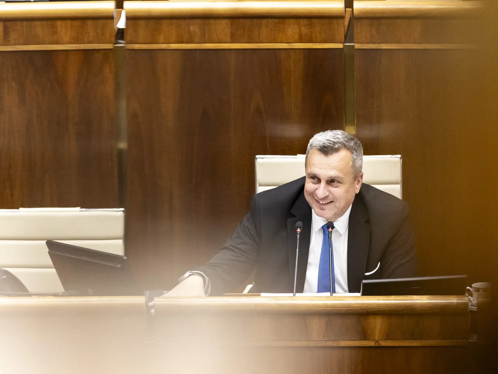 Tajná voľba Richarda Rašiho (Hlas) za predsedu NR SR. Na snímke je Andrej Danko. 
 
