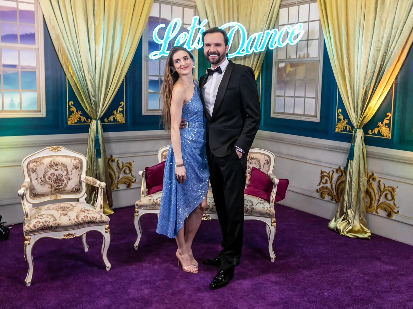 Prvé kolo Lets Dance 2024. Na snímke Jána Ďurovčík s manželkou Barborou. 