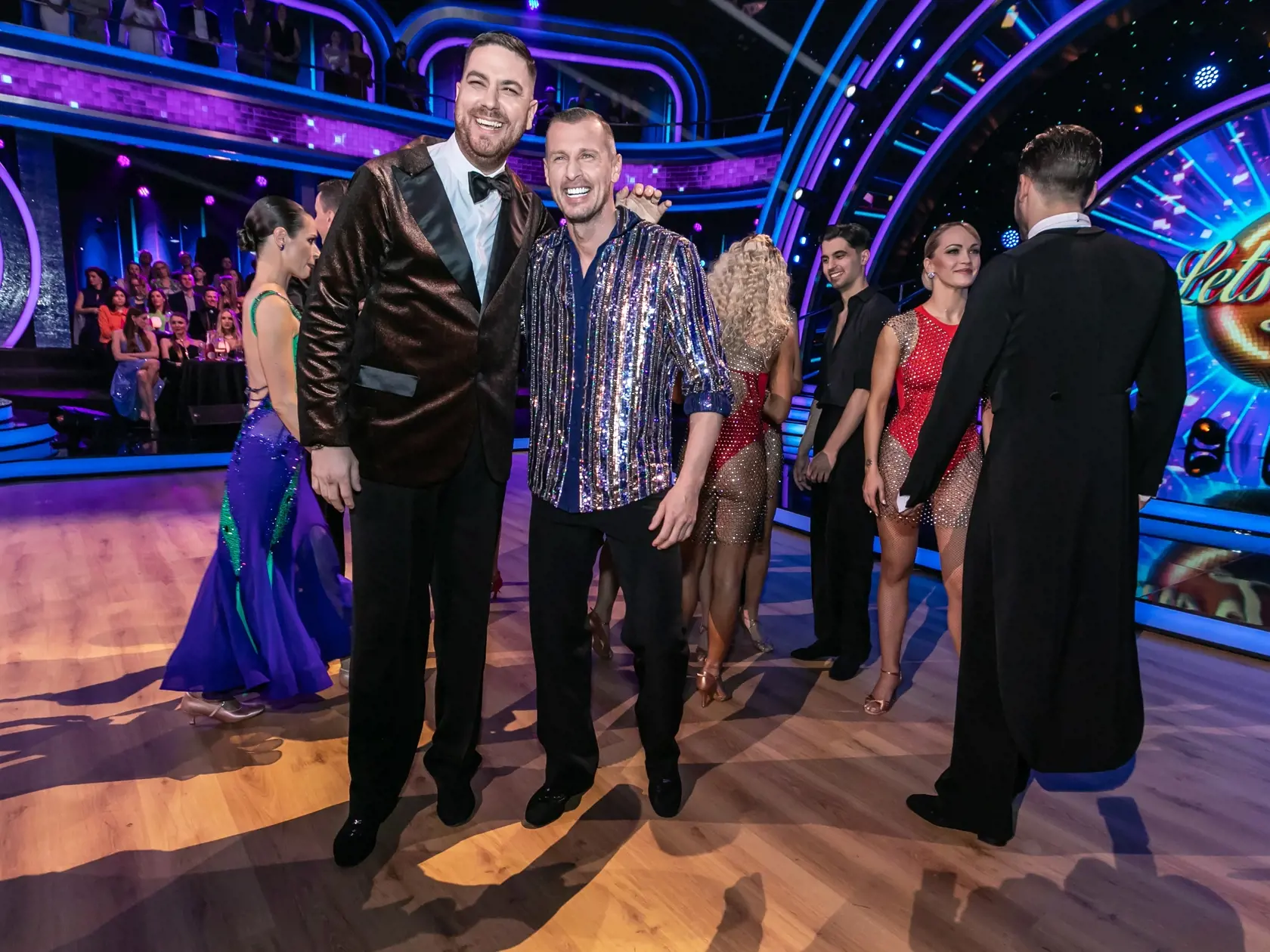 Príchody hostí na prvé kolo Lets Dance 2024. Na snímke Martin Novák a Ján Ďurica. 