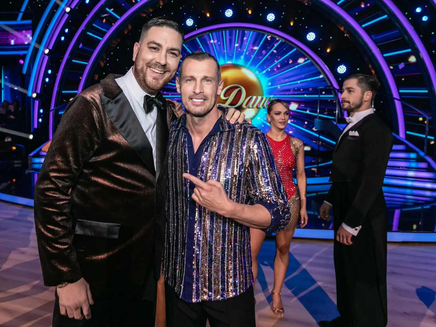 Príchody hostí na prvé kolo Lets Dance 2024. Na snímke Martin Novák a Ján Ďurica. 