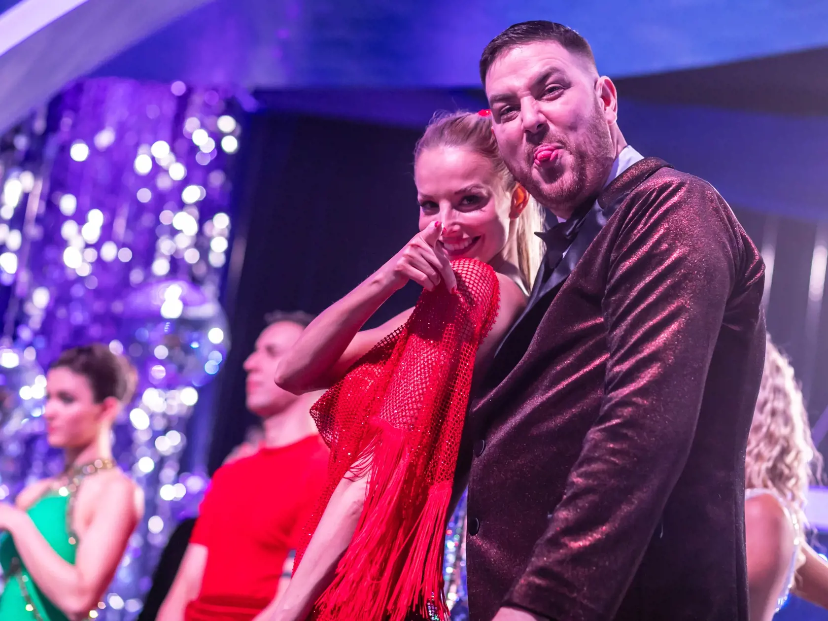 Prvé kolo Lets Dance 2024. Na snímke Martin Novák a Michaela Kocianová. 