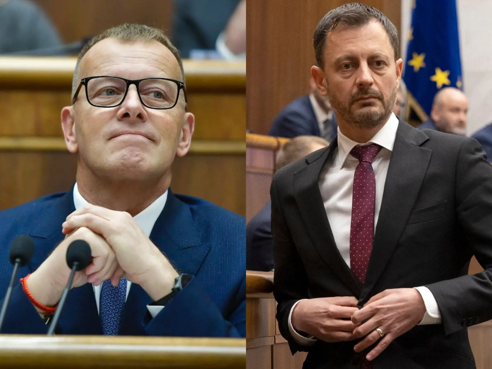Boris Kollár a Eduard Heger. Kým Heger chce voľby v septembri, Kollár je za čo najskorší termín. Jeho poslanci budú v parlamente hlasovať za všetky tri predložené dátumy, kedy by sa mali predčasné voľby konať.