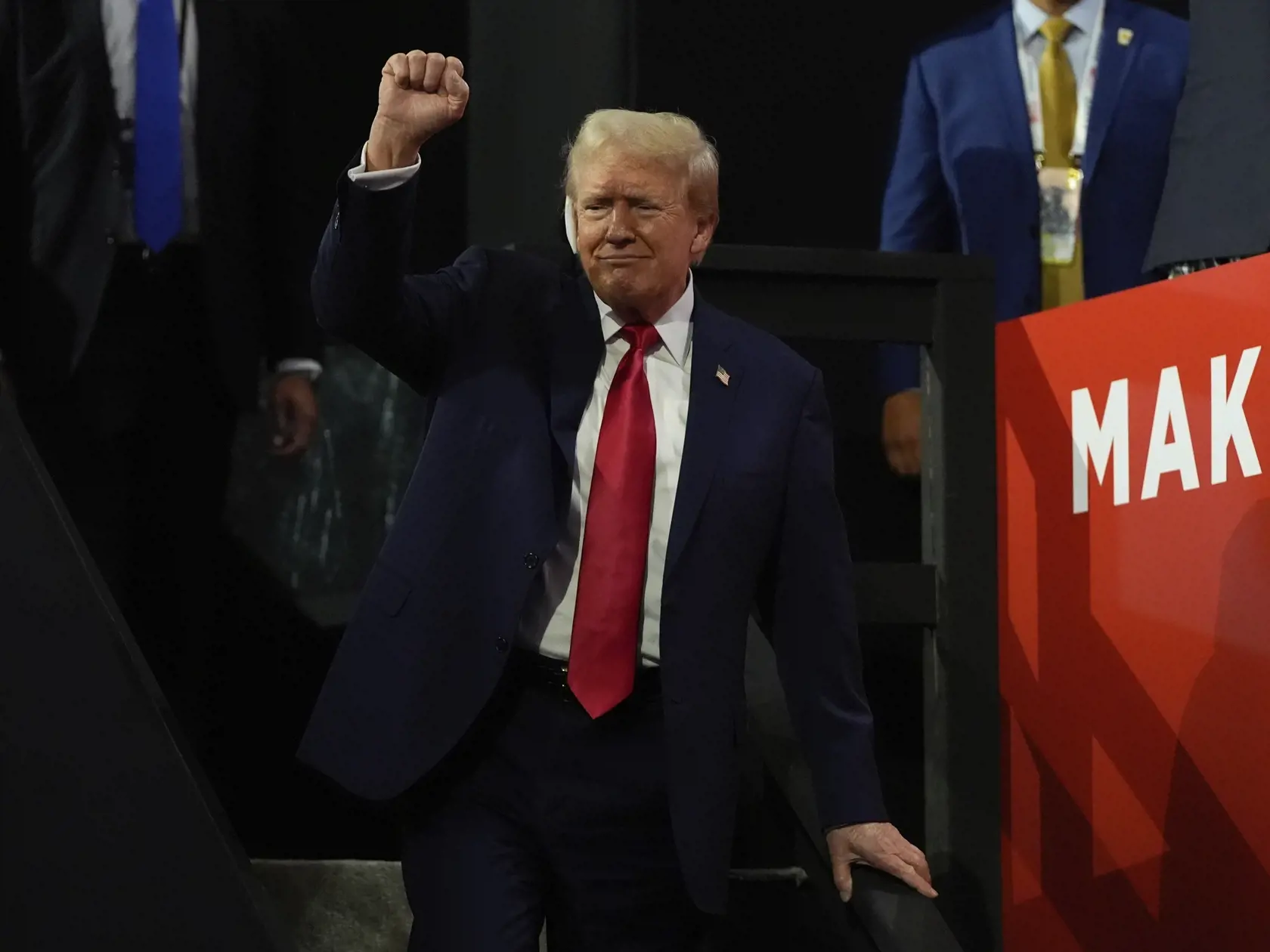 Na snímke republikánsky prezidentský kandidát a bývalý prezident USA Donald Trump počas nominačného zjazdu Republikánskej strany v pondelok 15. júla 2024 v americkom Milwaukee. FOTO TASR/AP